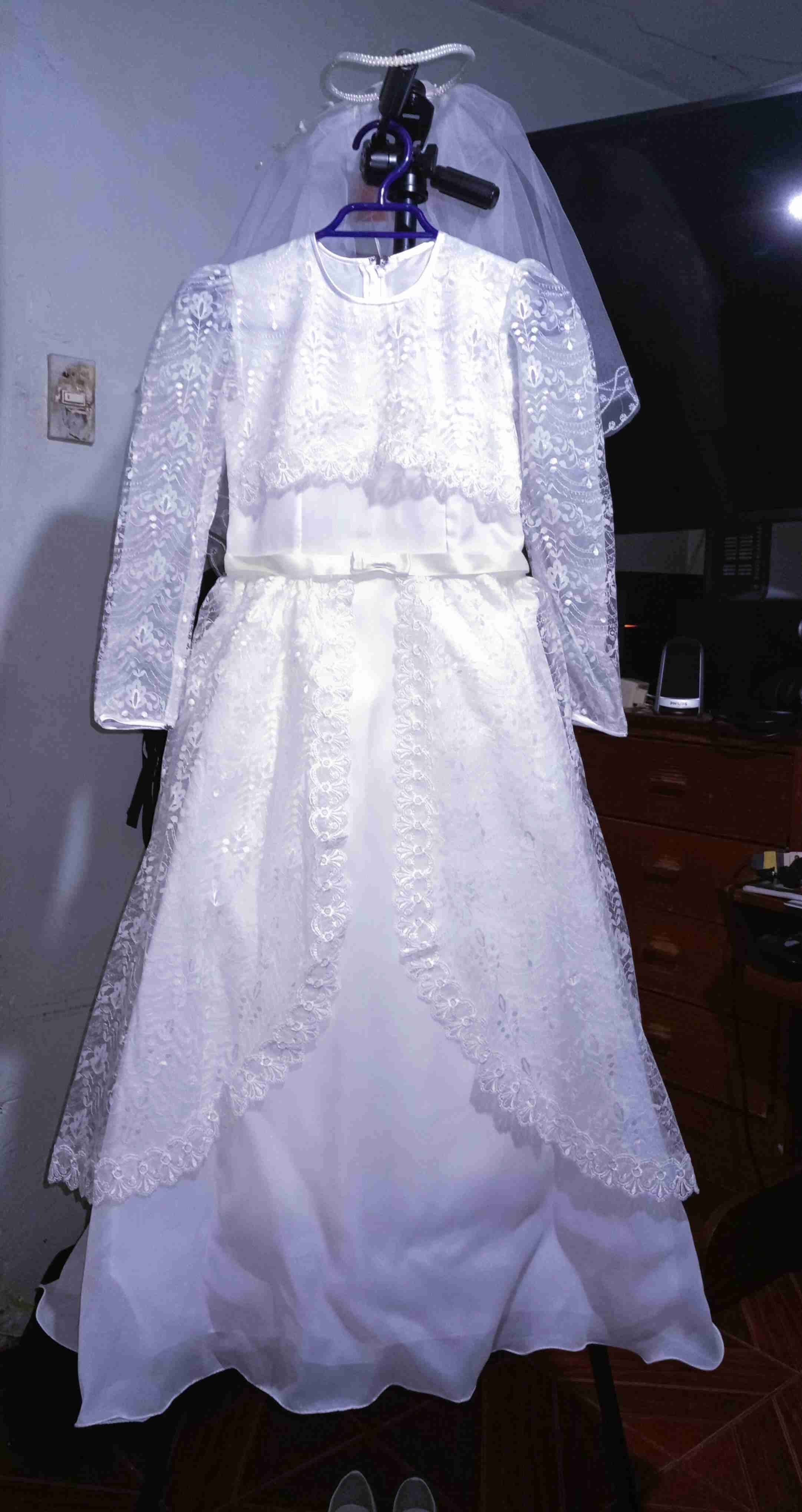 Vestido primera comunión + Corona Velo + zapatos