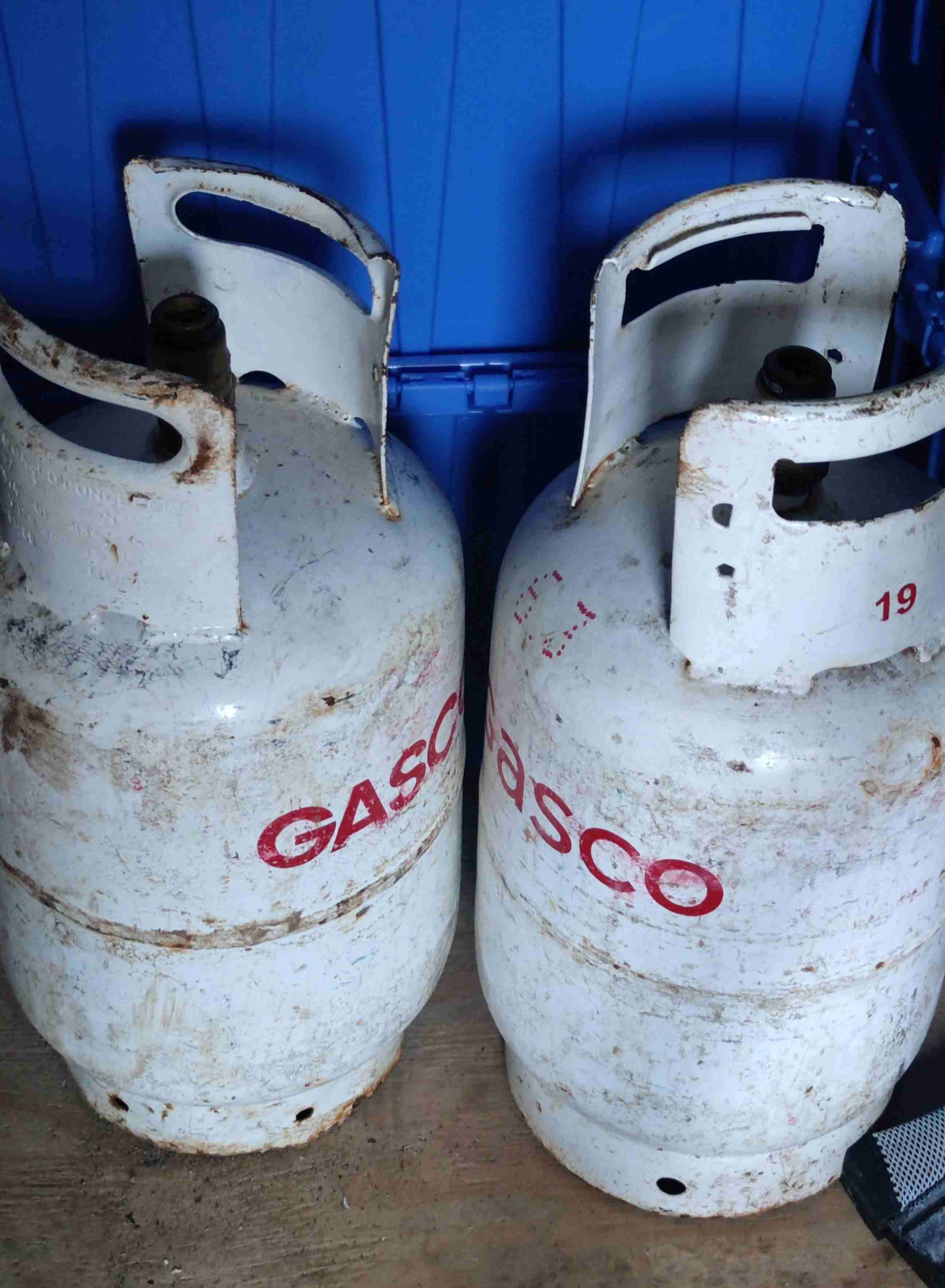 Balones de gas usados