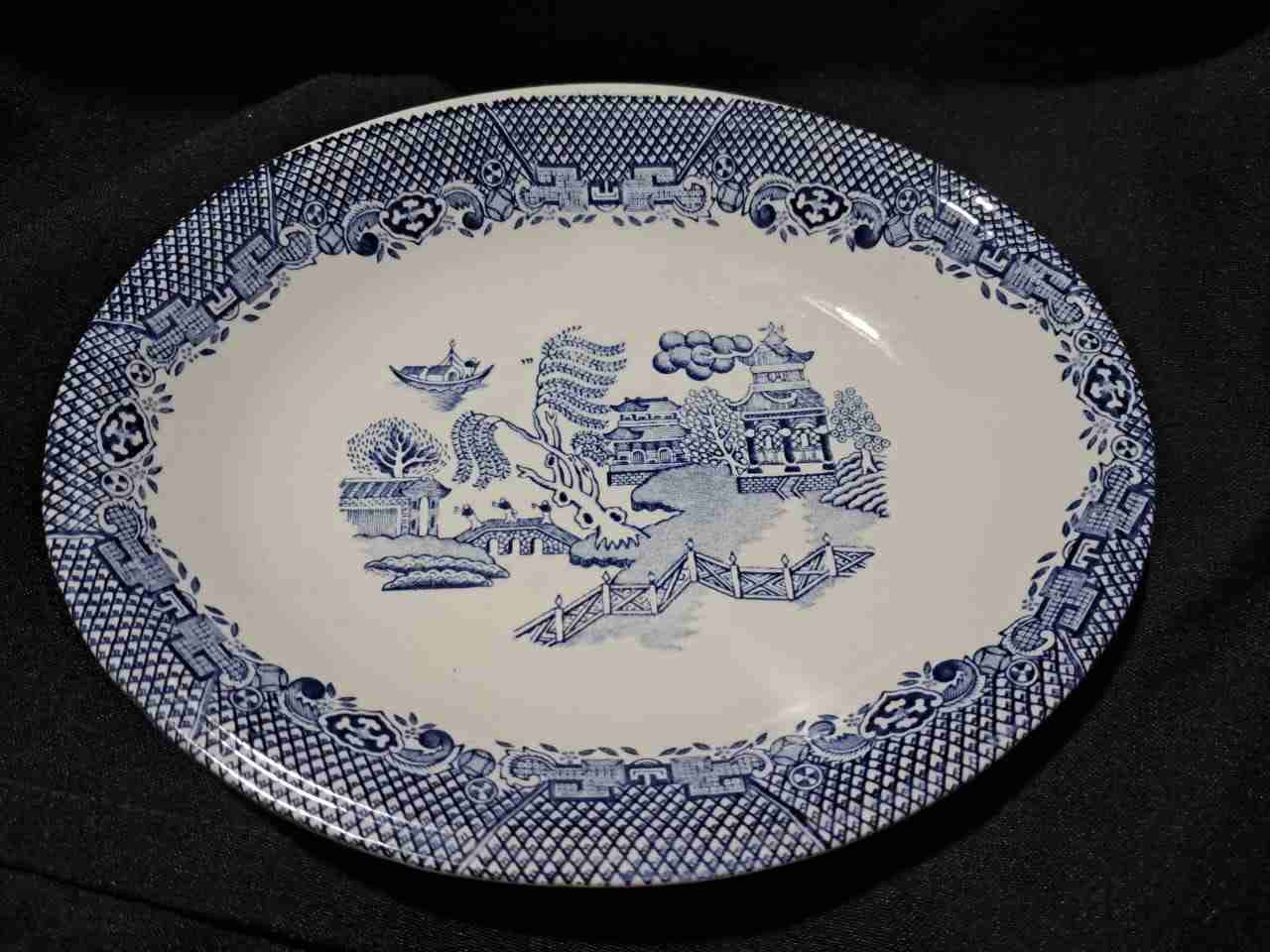 Plato decorativo vintage azul