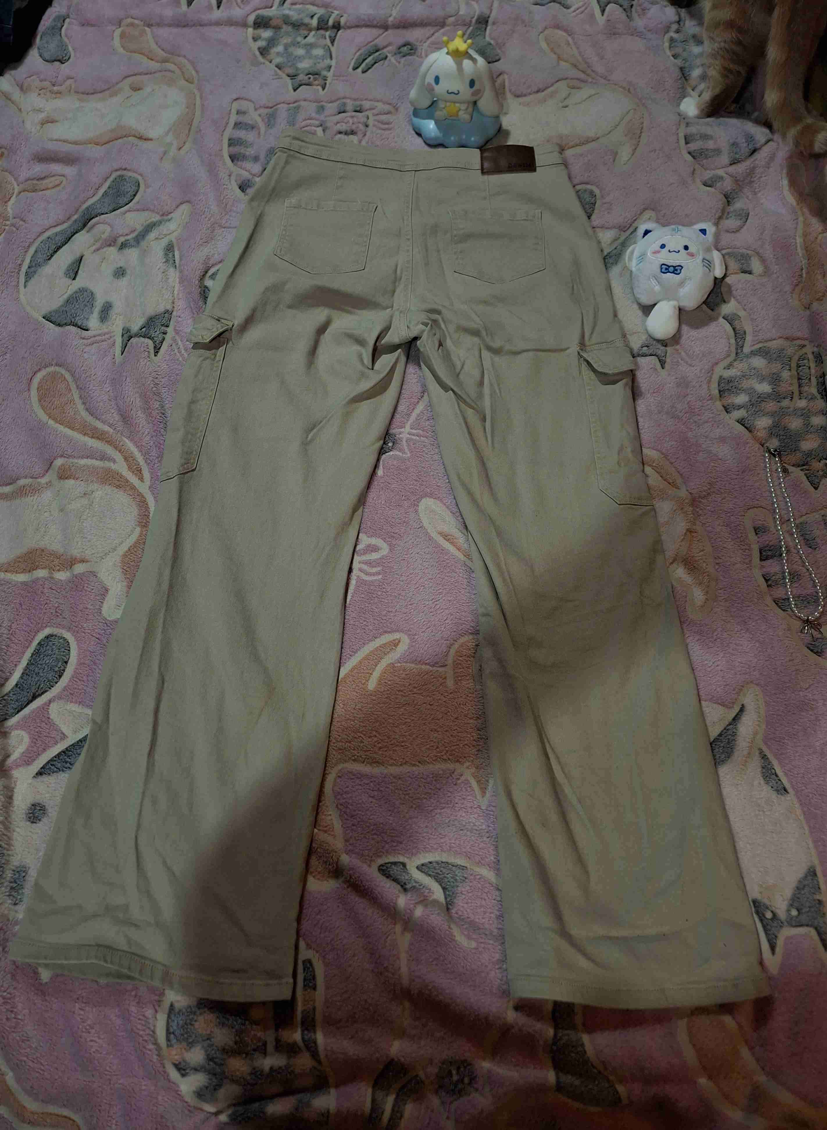 Pantalones cargo beige unisex - miniatura 2