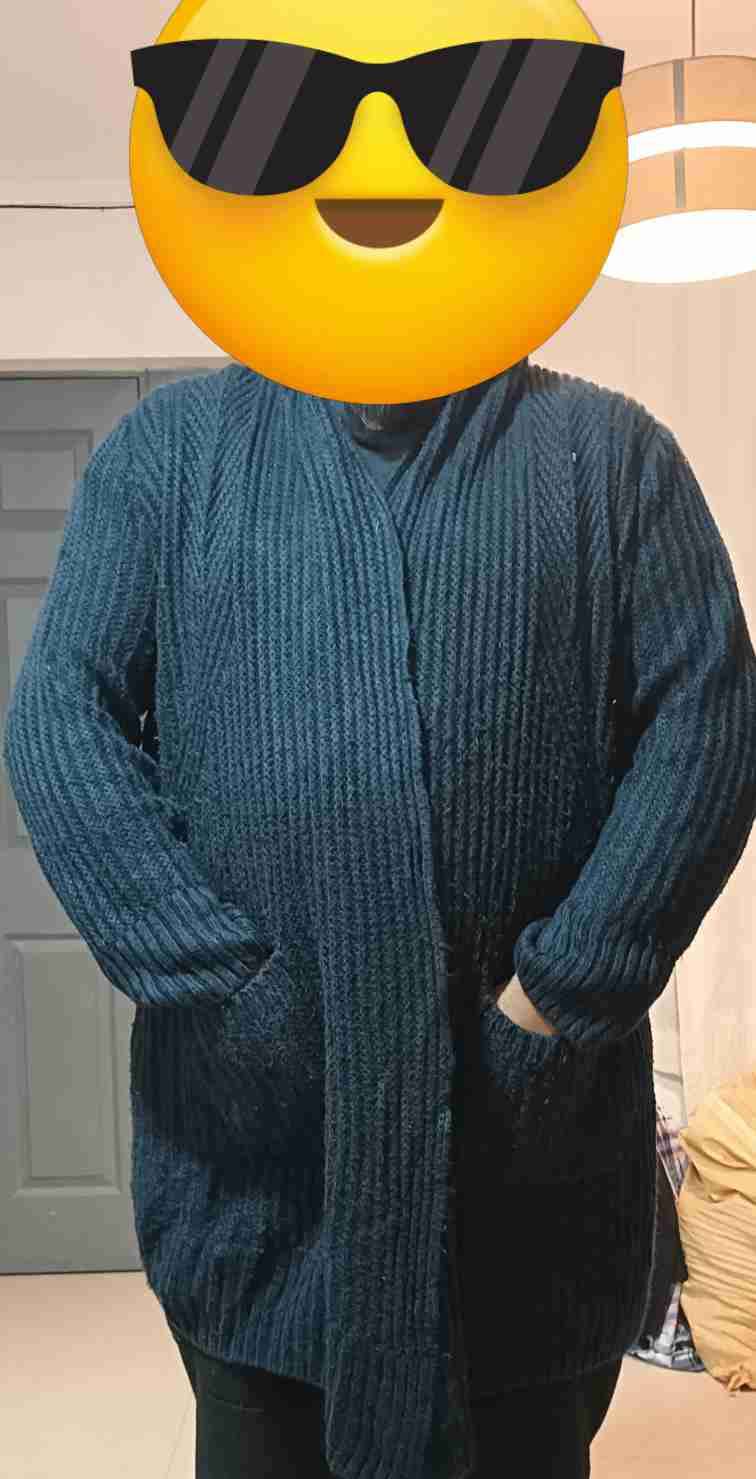 Cardigan largo azul oscuro