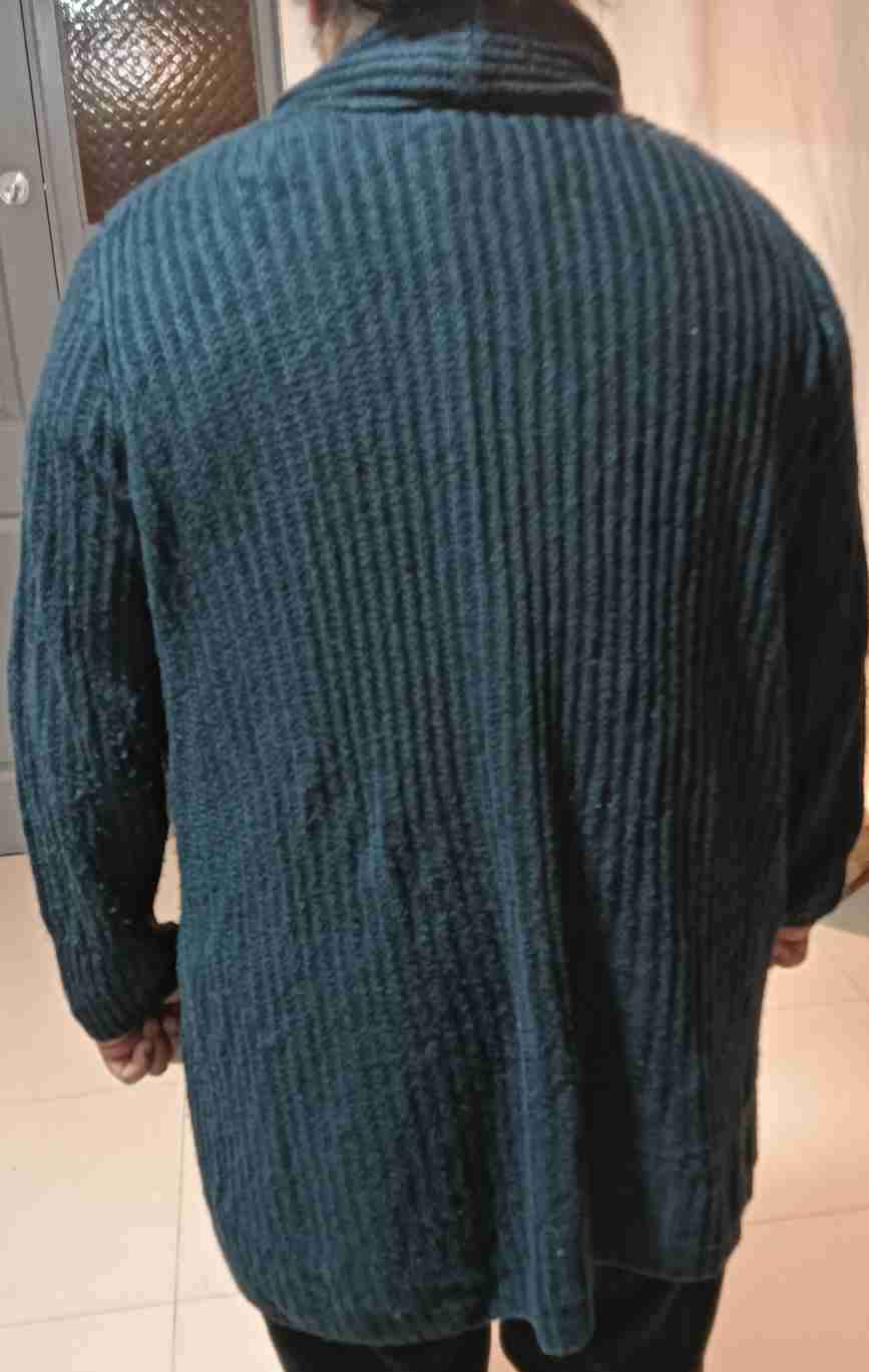 Cardigan largo azul oscuro - miniatura 2