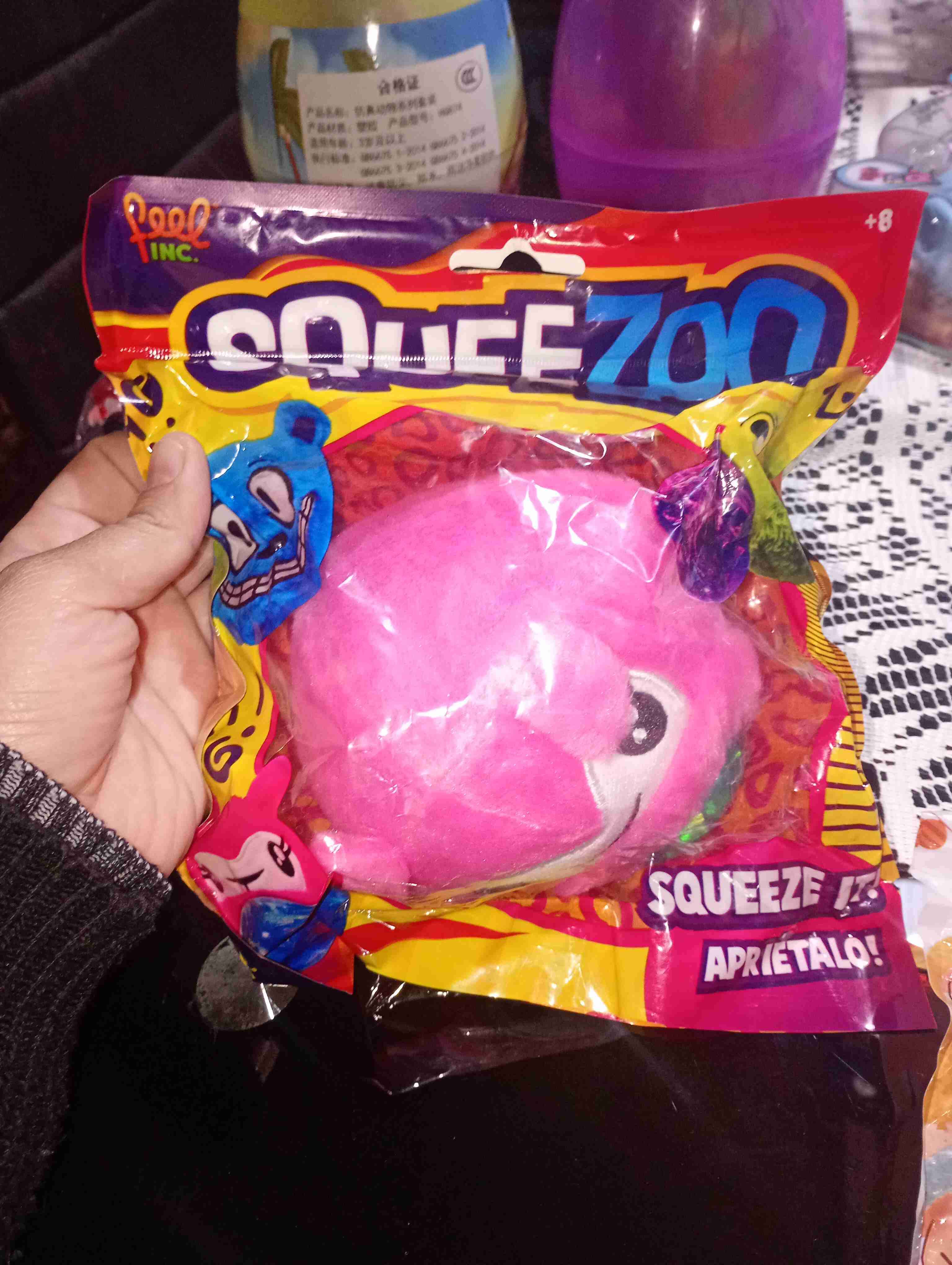 Pelota Squishy Rosa Squeeze Zoo