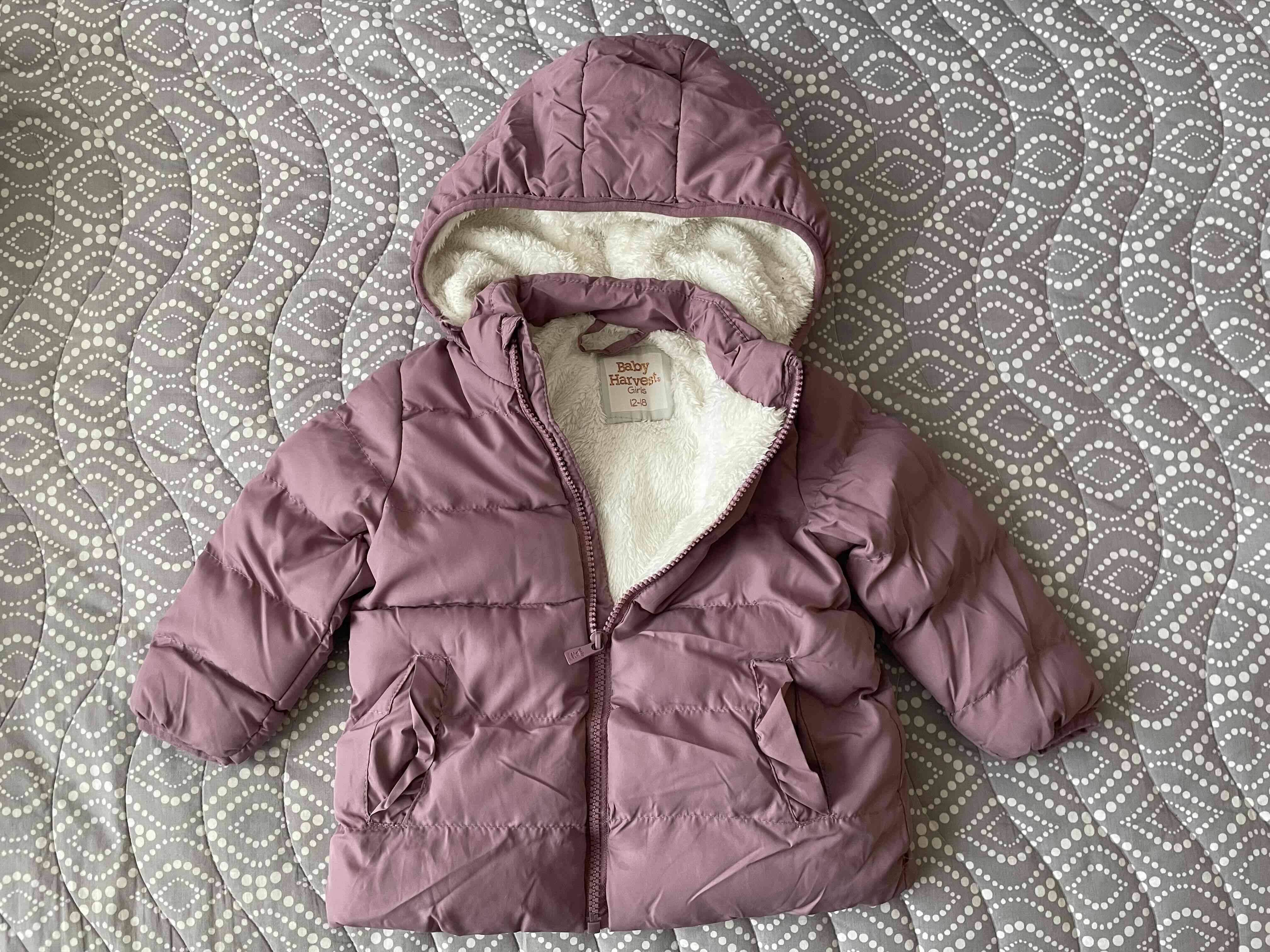 Chaqueta acolchada morada para niña (12-18 m)