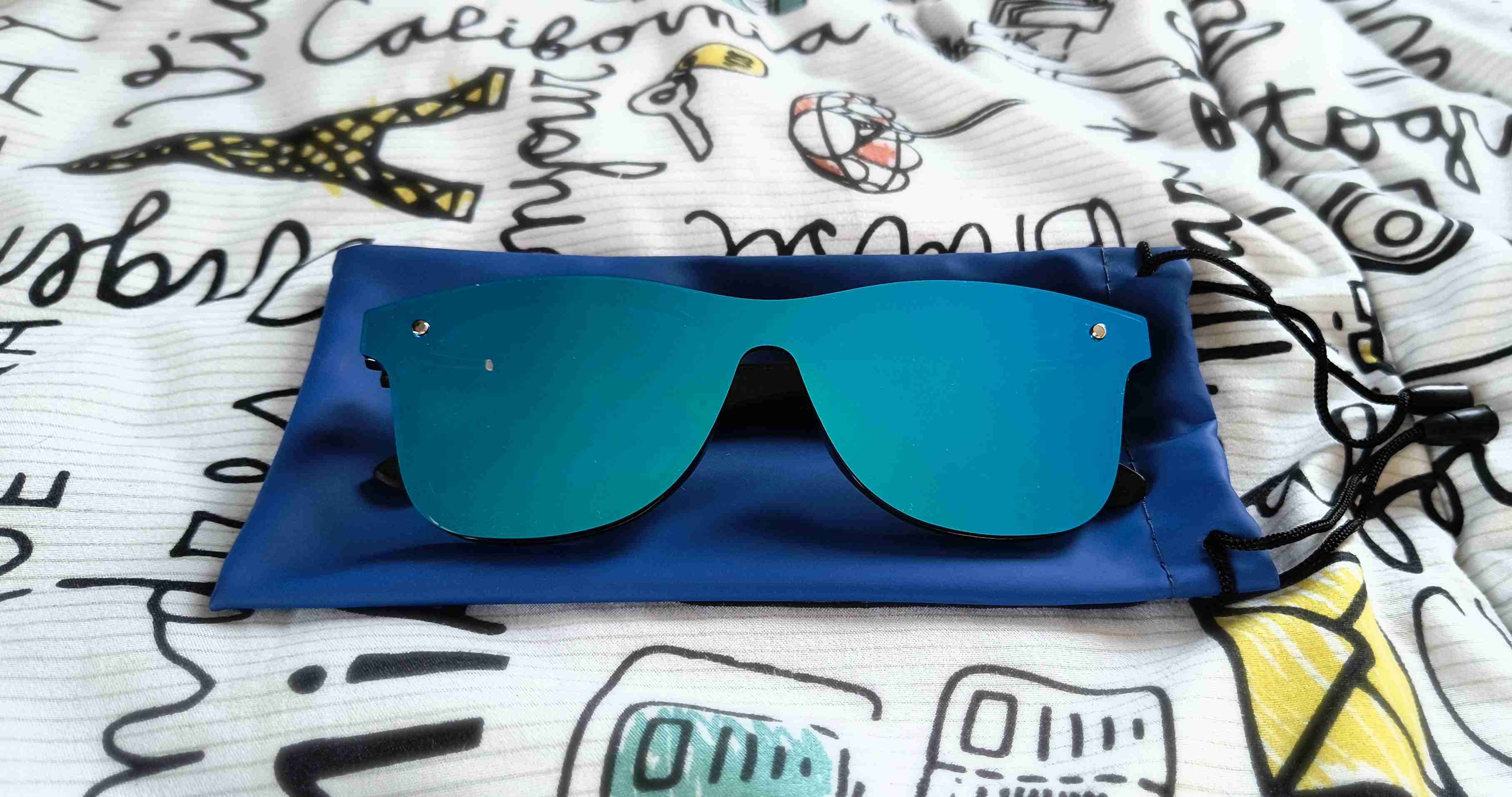 Lentes de sol azules espejado polarizado UV400 - miniatura 4