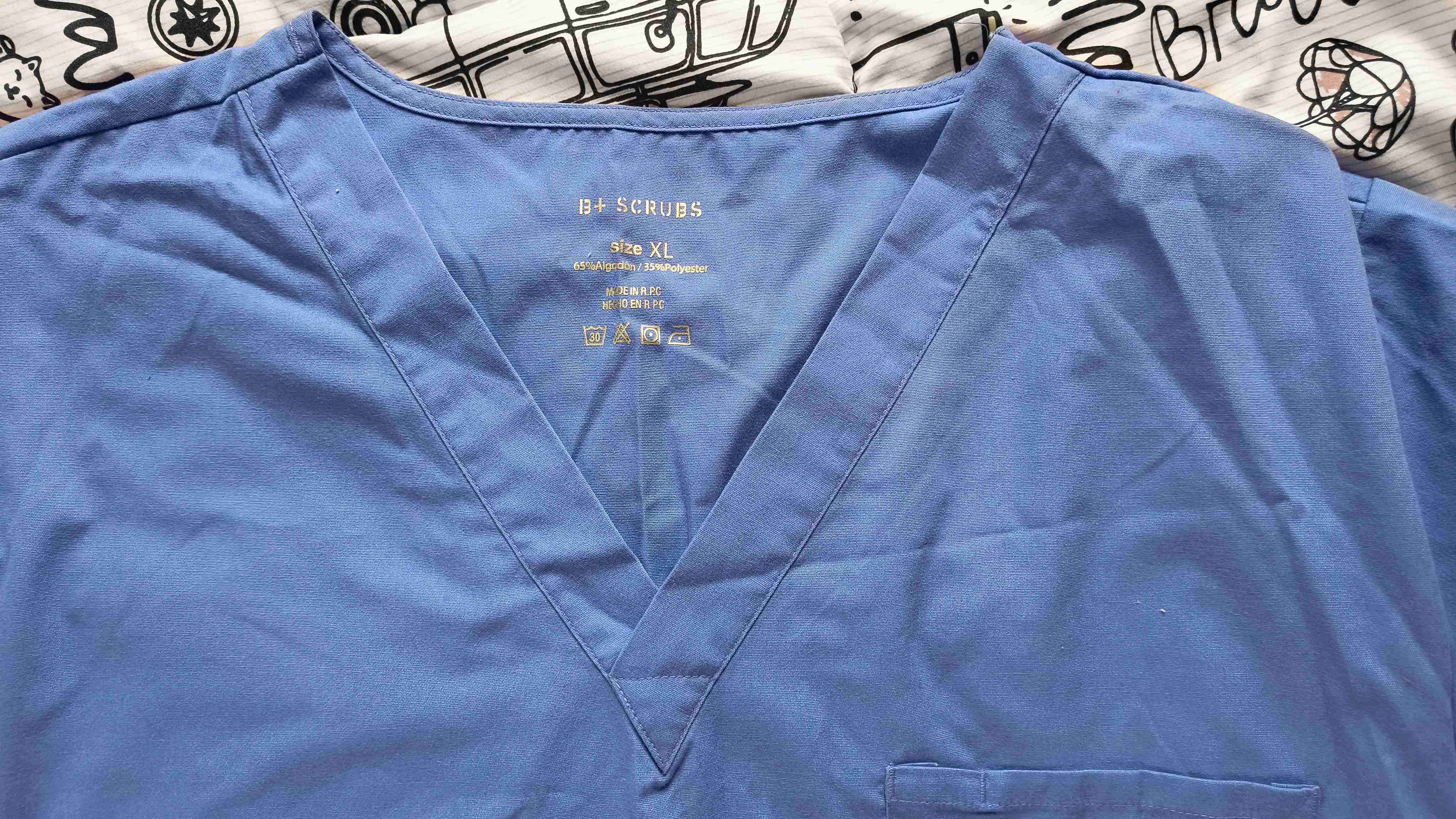 Top clínico celeste XL - miniatura 4