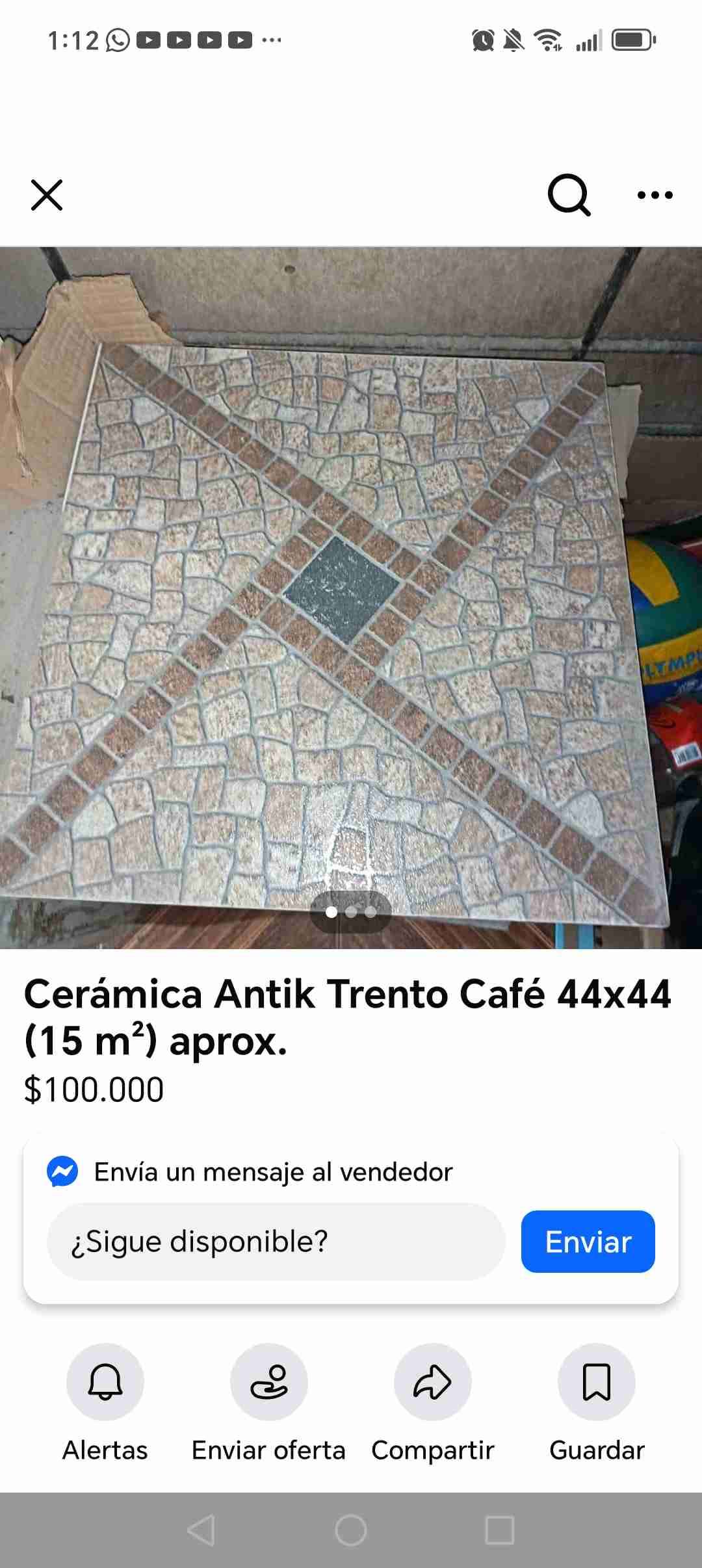 Cerámica Antik Trento Café 44x44