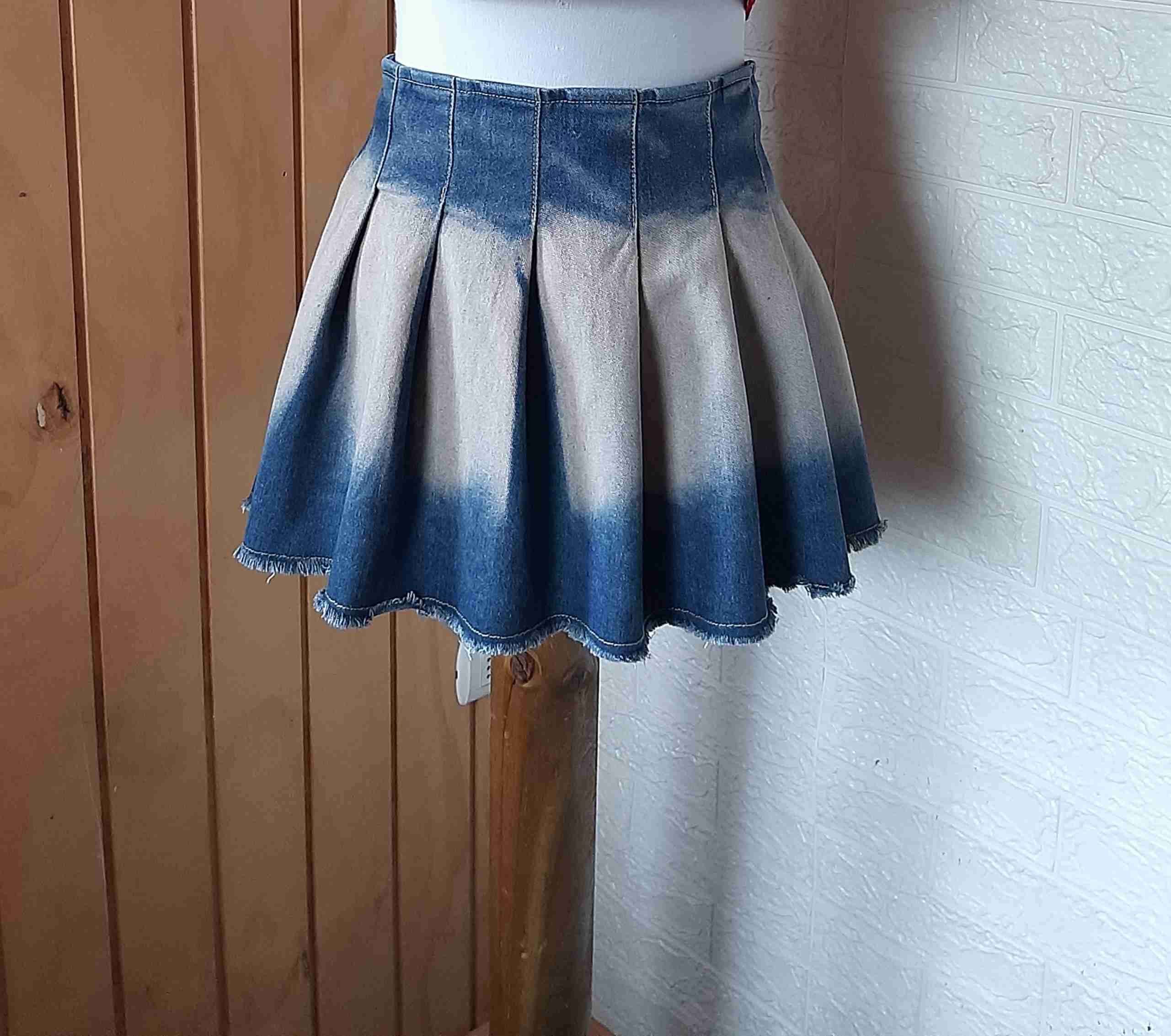 Falda corta denim degradé