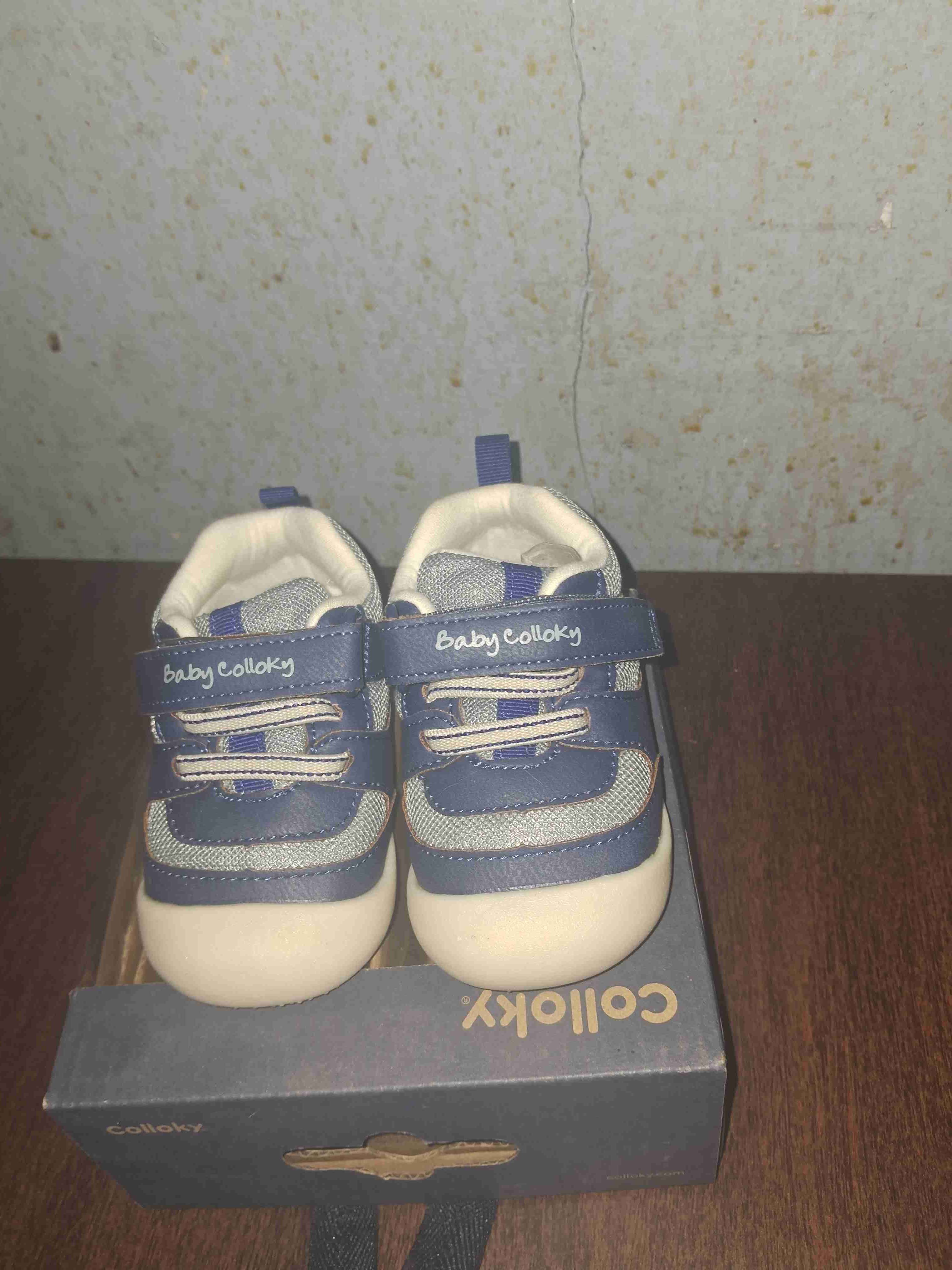 Zapatos para bebé azul con gris - miniatura 2