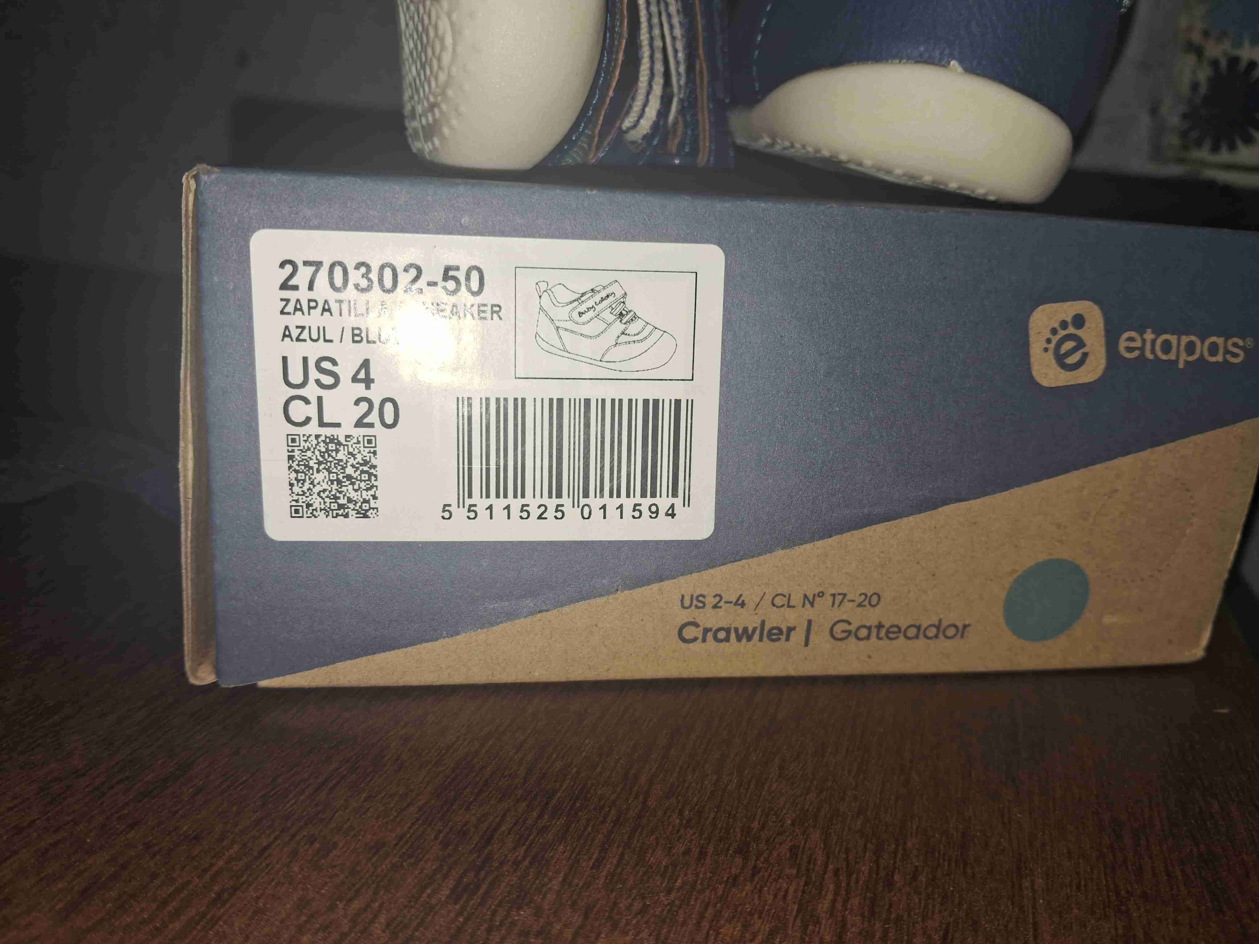 Zapatos para bebé azul con gris - miniatura 3