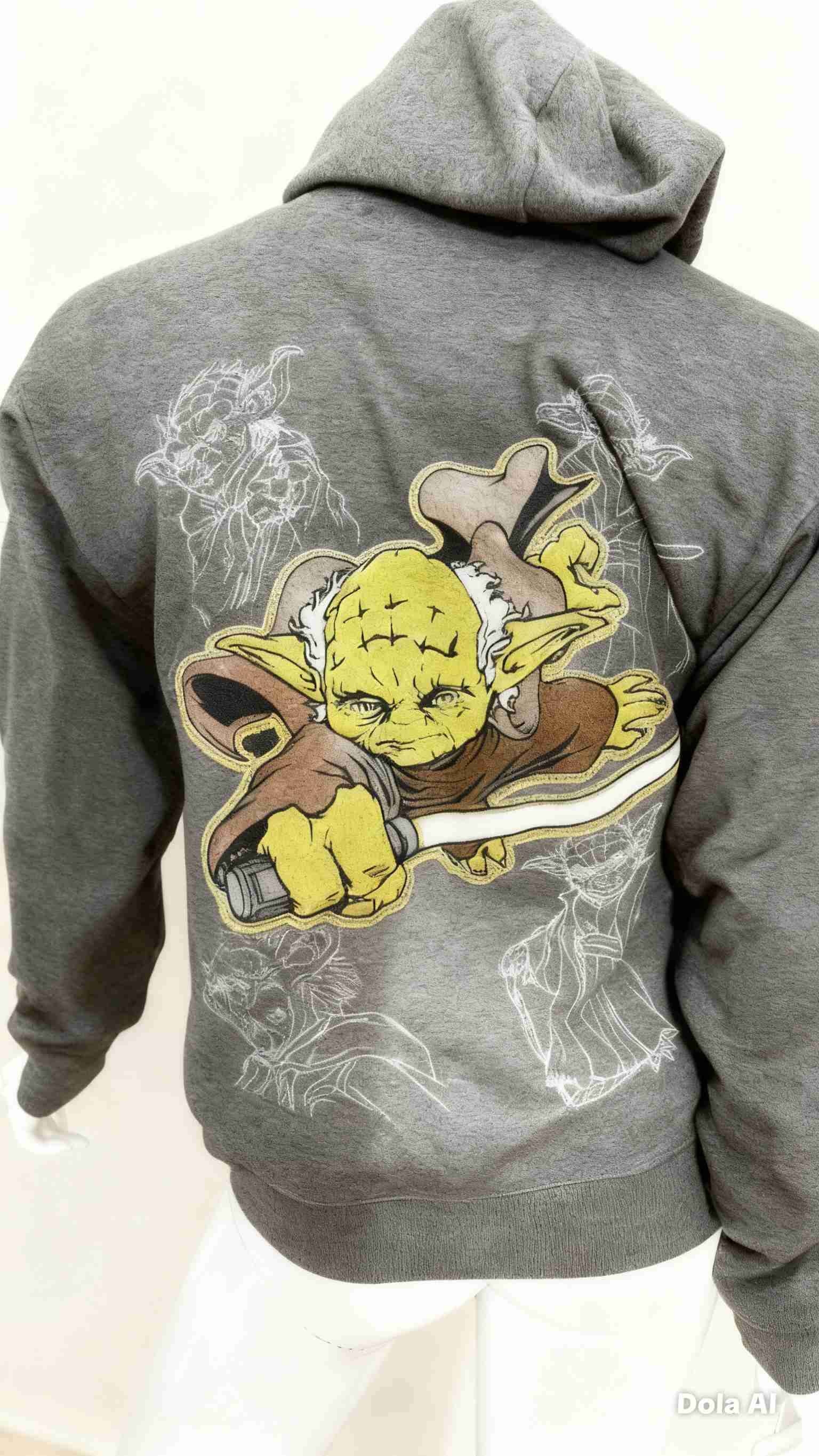 Polerón con capucha Yoda gris - miniatura 2