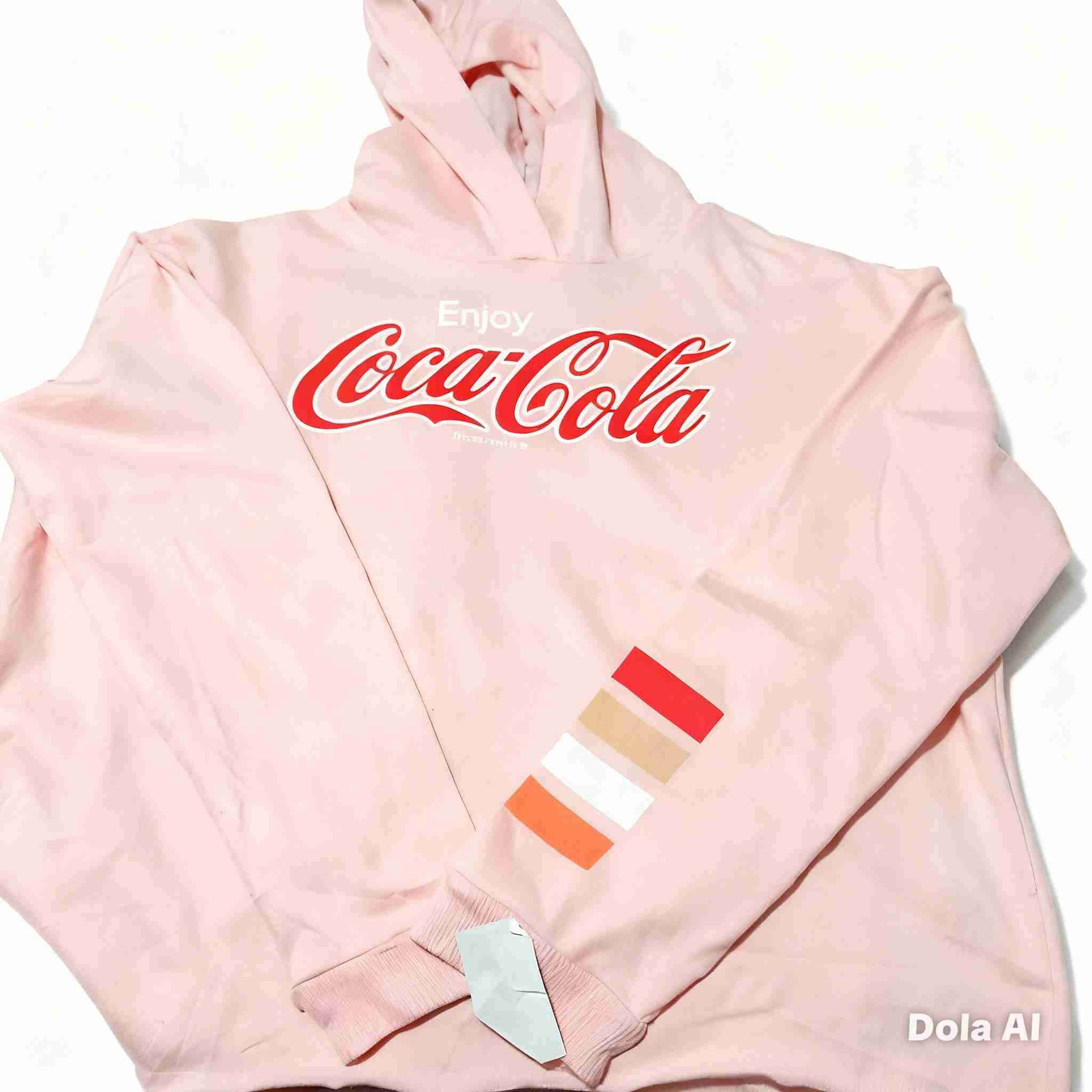 Polerón rosa Coca-Cola con gorro
