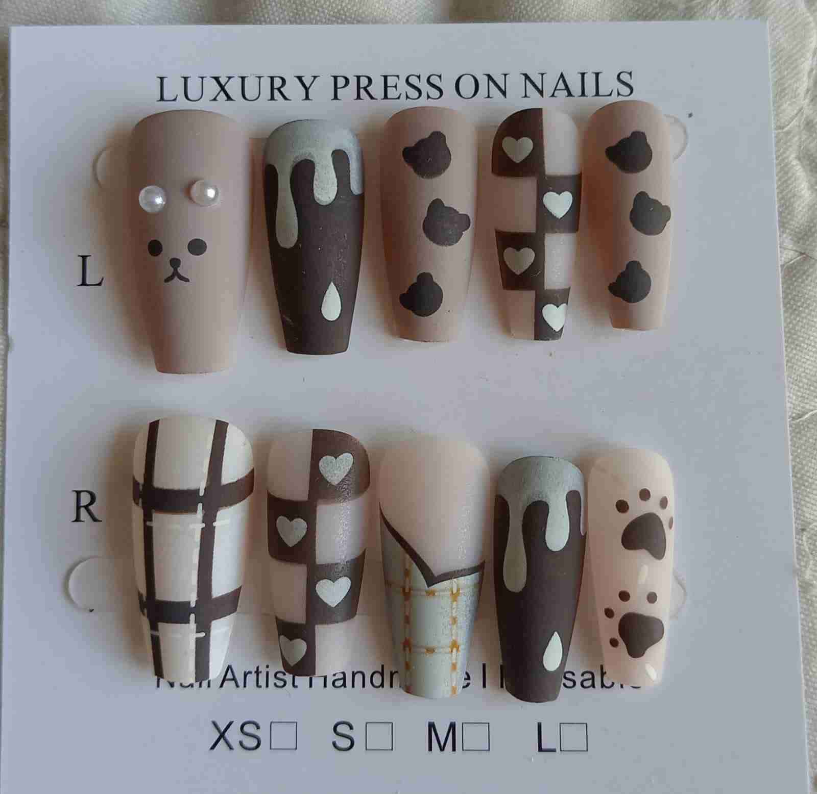 Uñas postizas diseño tierno, juvenil
