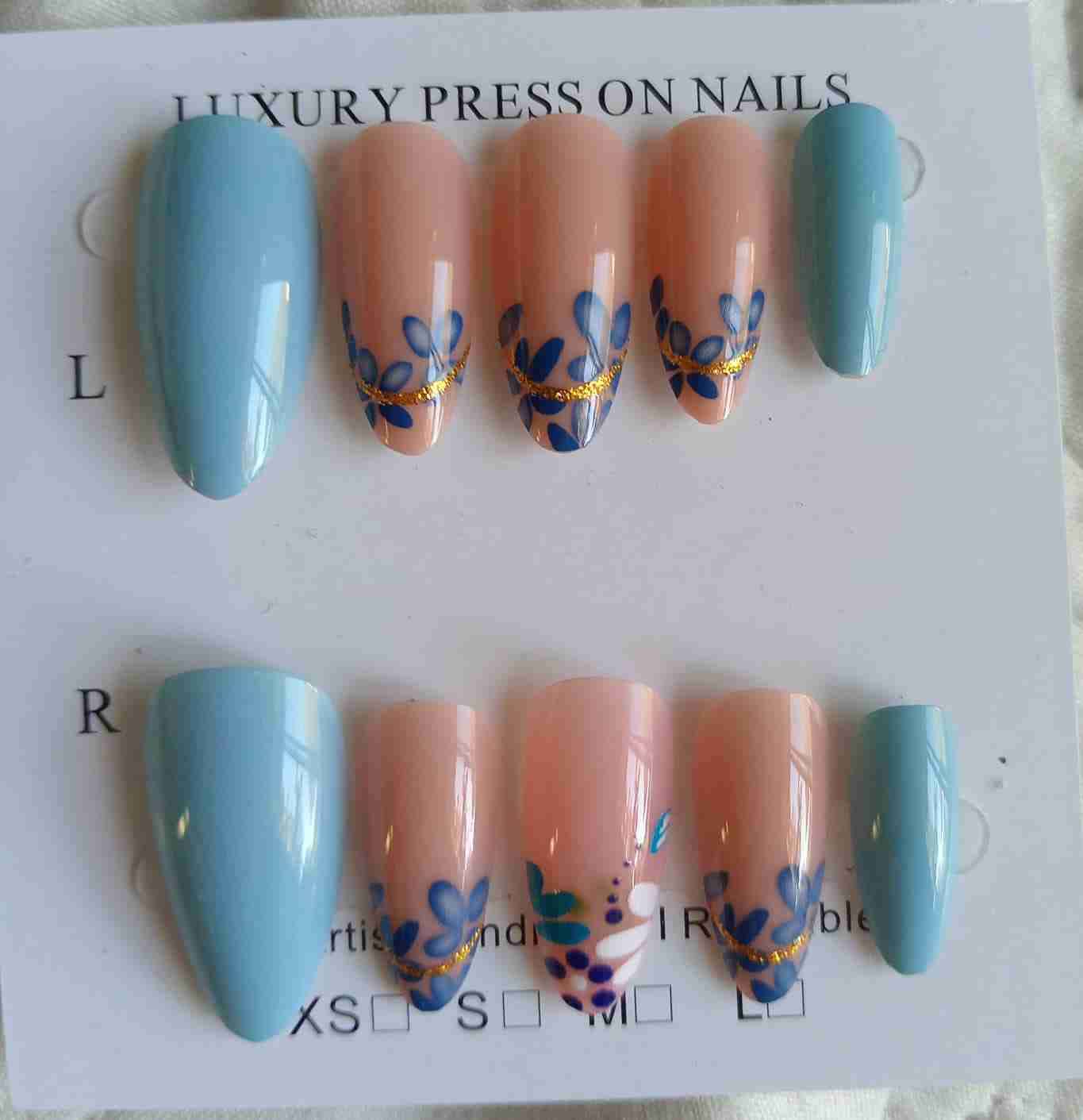 Uñas postizas diseño floral