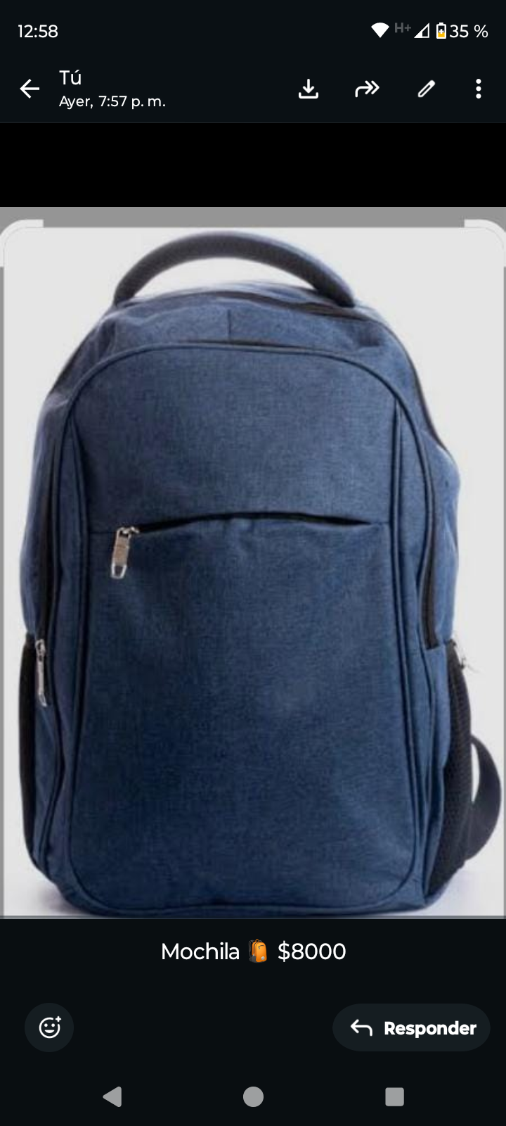 Mochila azul casual