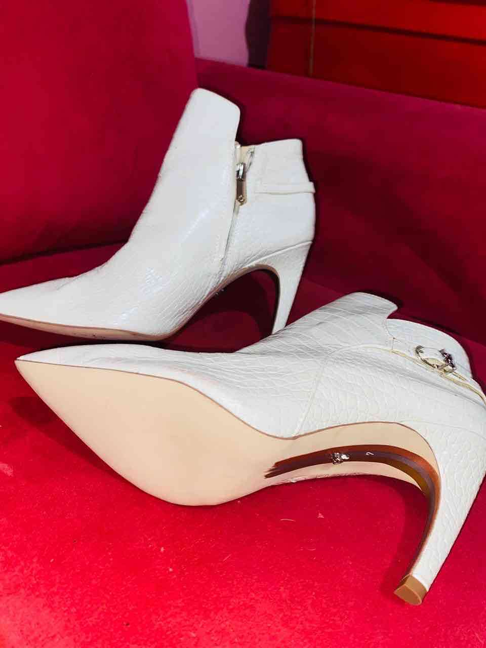 Botines de cuero blanco con hebilla - miniatura 2