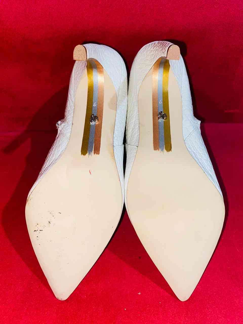 Botines de cuero blanco con hebilla - miniatura 3