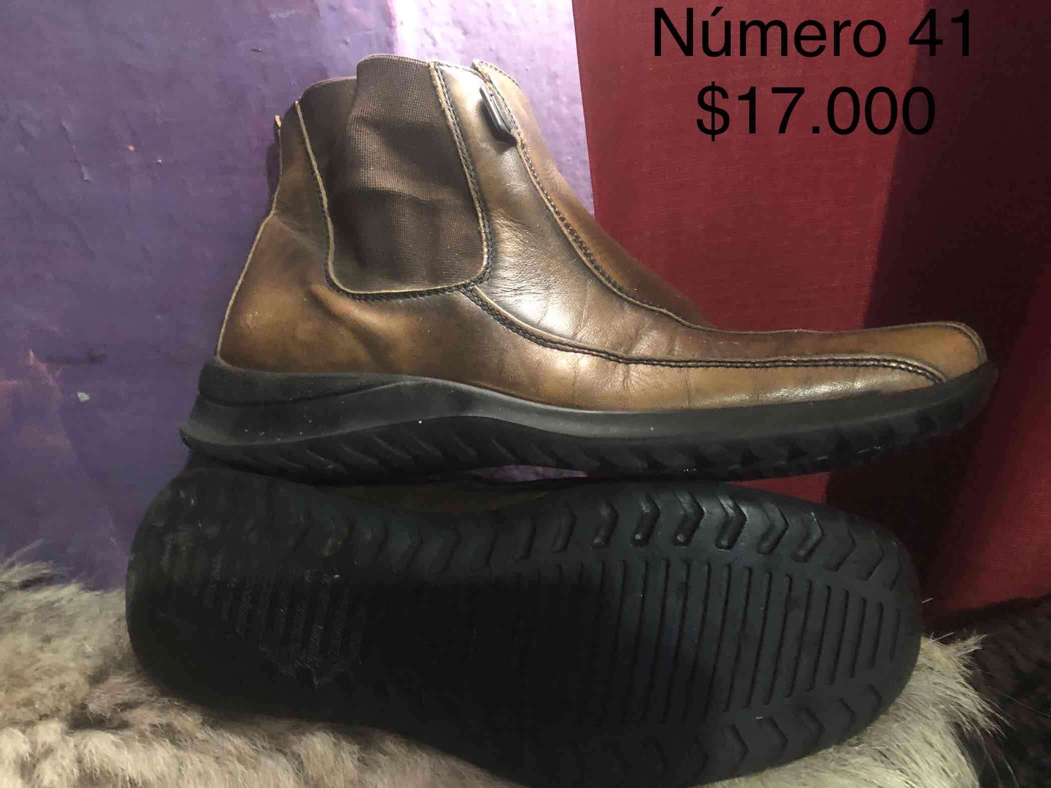 Botines de cuero marrones talla 41