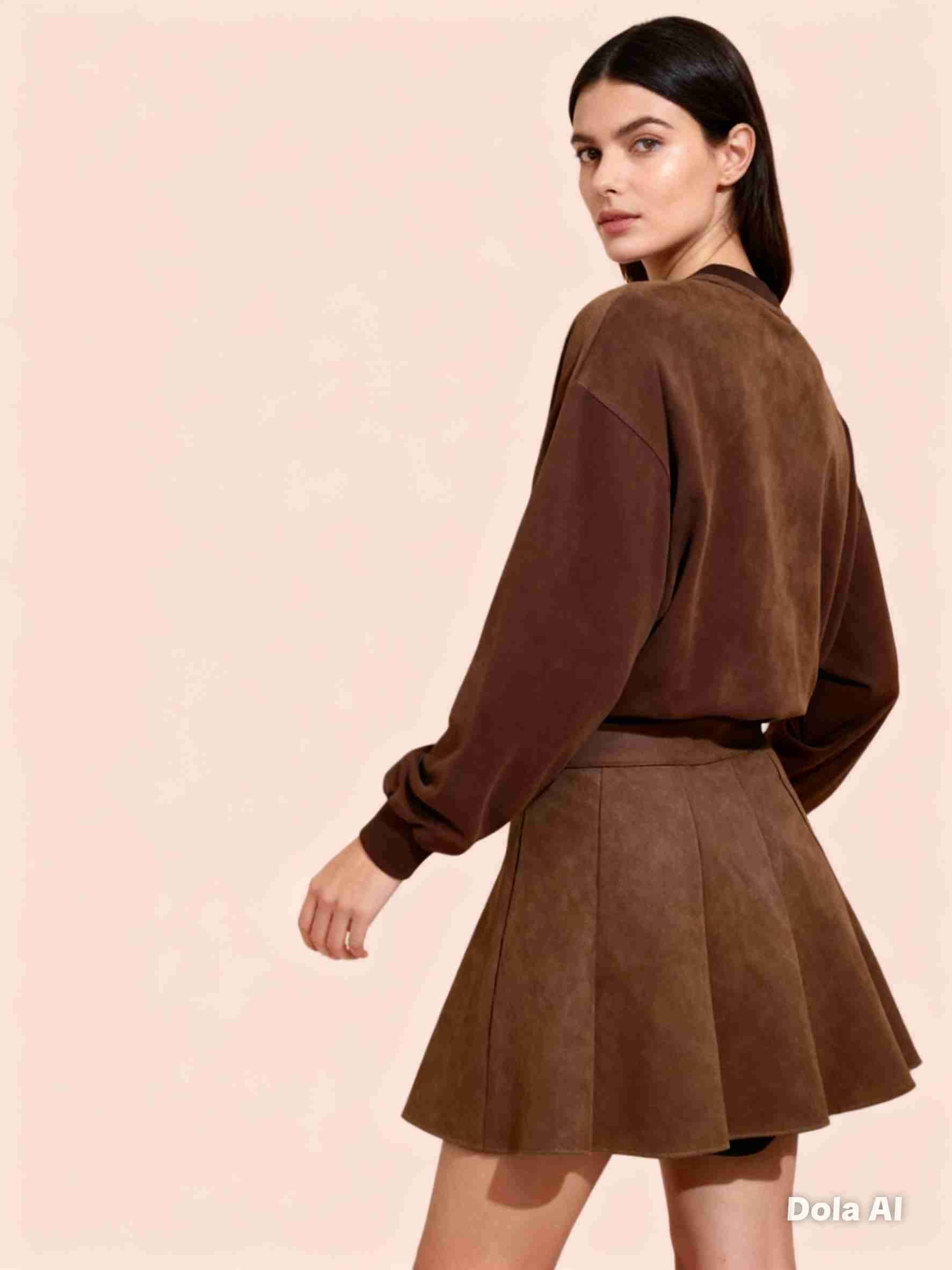 Falda marrón gamuza - miniatura 2