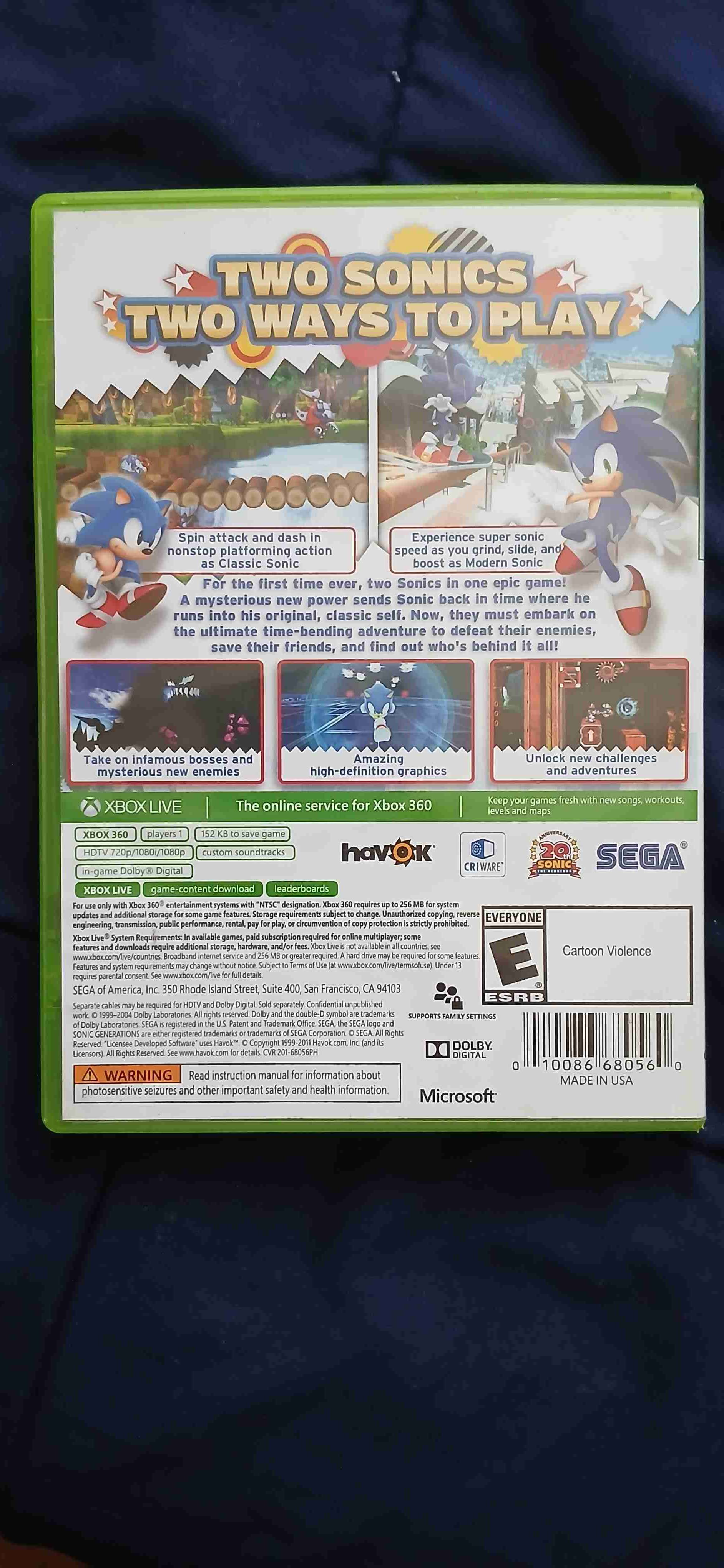 Juego Sonic Generations Xbox 360 - miniatura 2