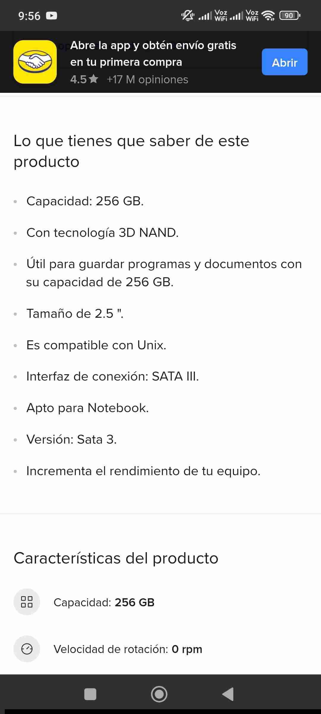 SSD KingSpec 256GB negro - miniatura 4