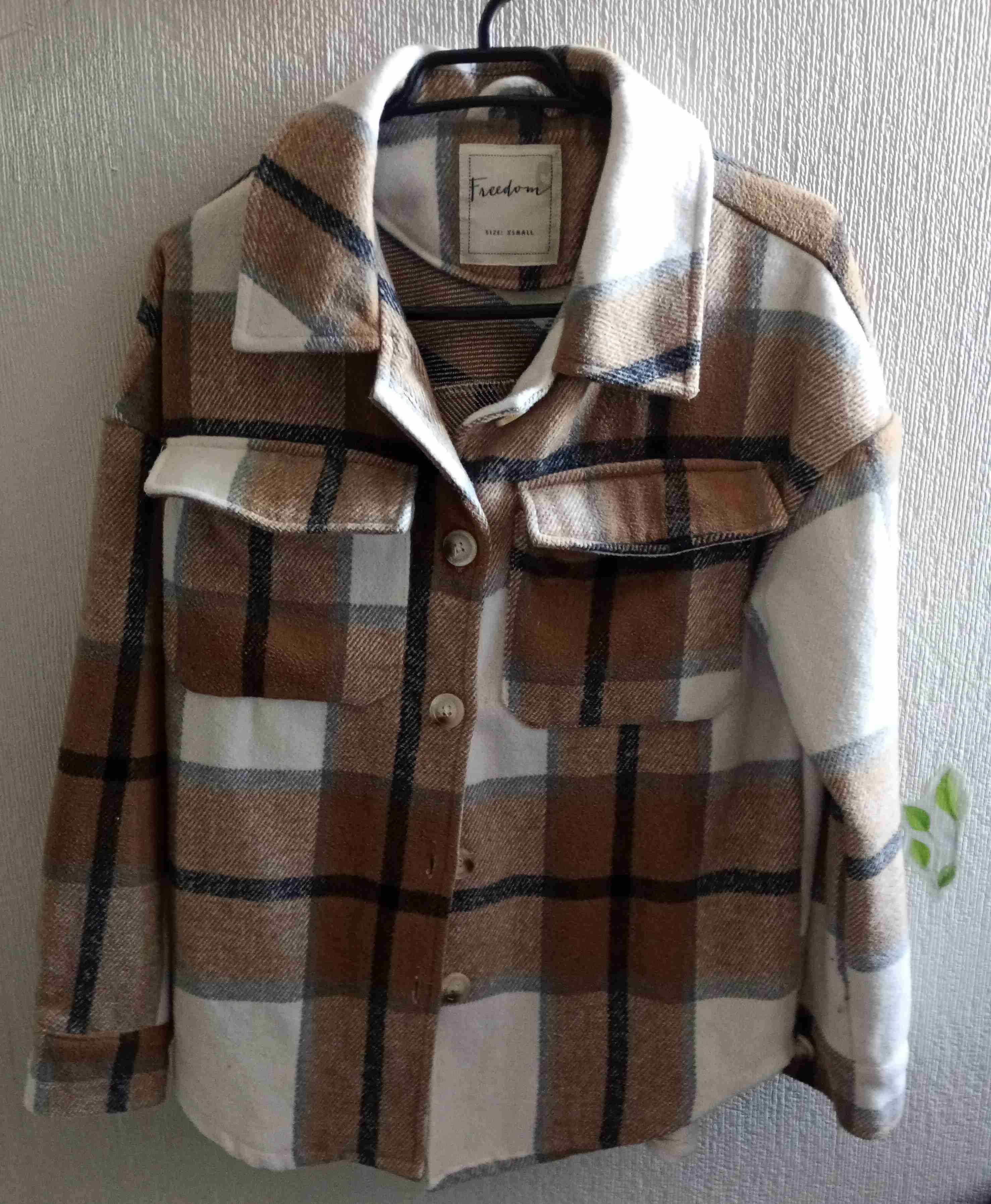 Chaqueta de cuadros marrón