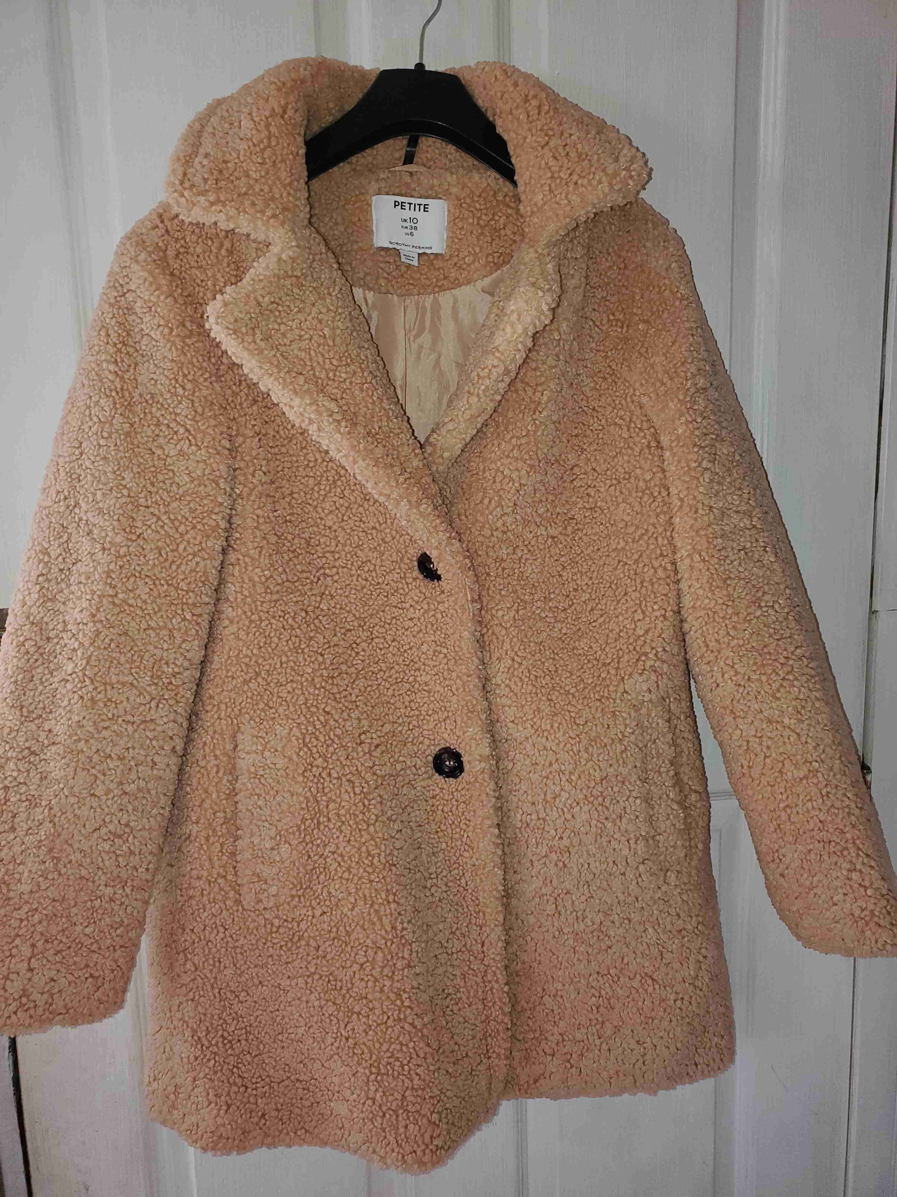 Abrigo teddy beige claro