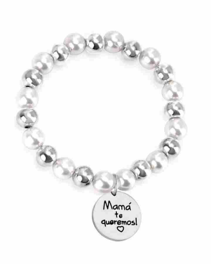 Pulsera de perlas Mamá te queremos