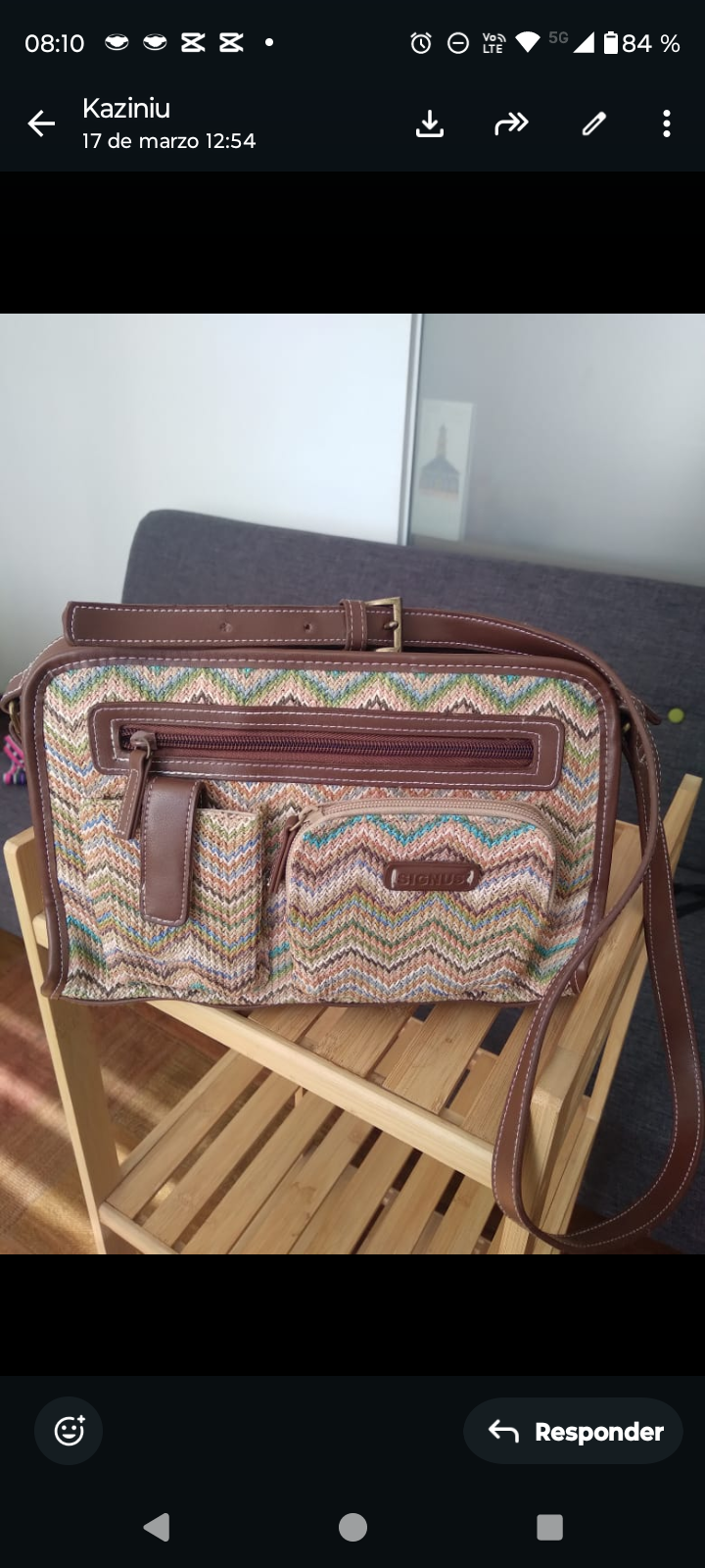 Cartera de mano tejida multicolor - miniatura 2