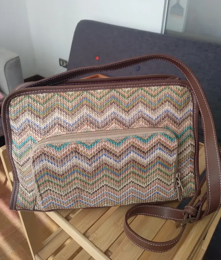 Cartera de mano tejida multicolor - miniatura 3