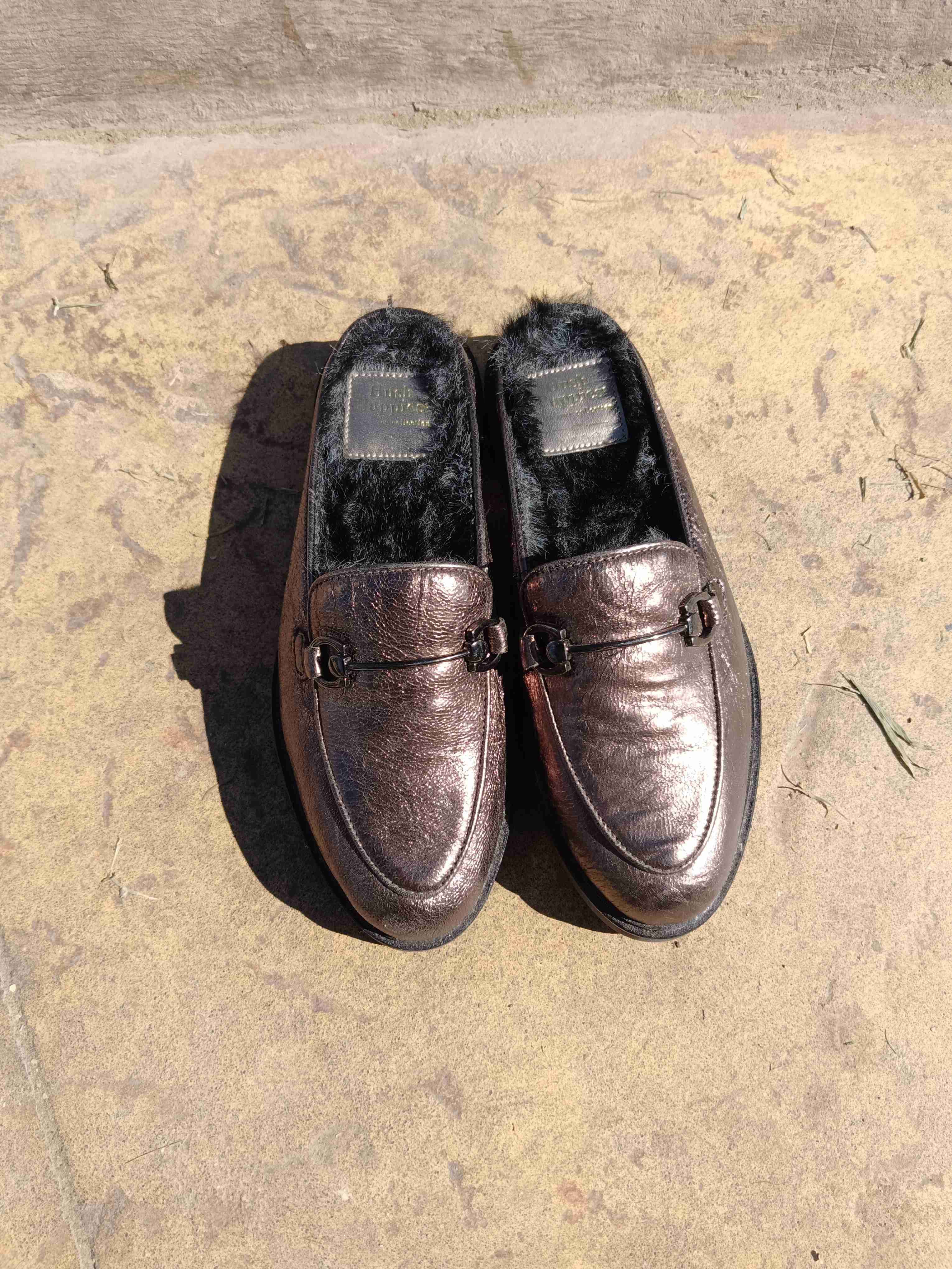 Mocasines de cuero con forro peludo