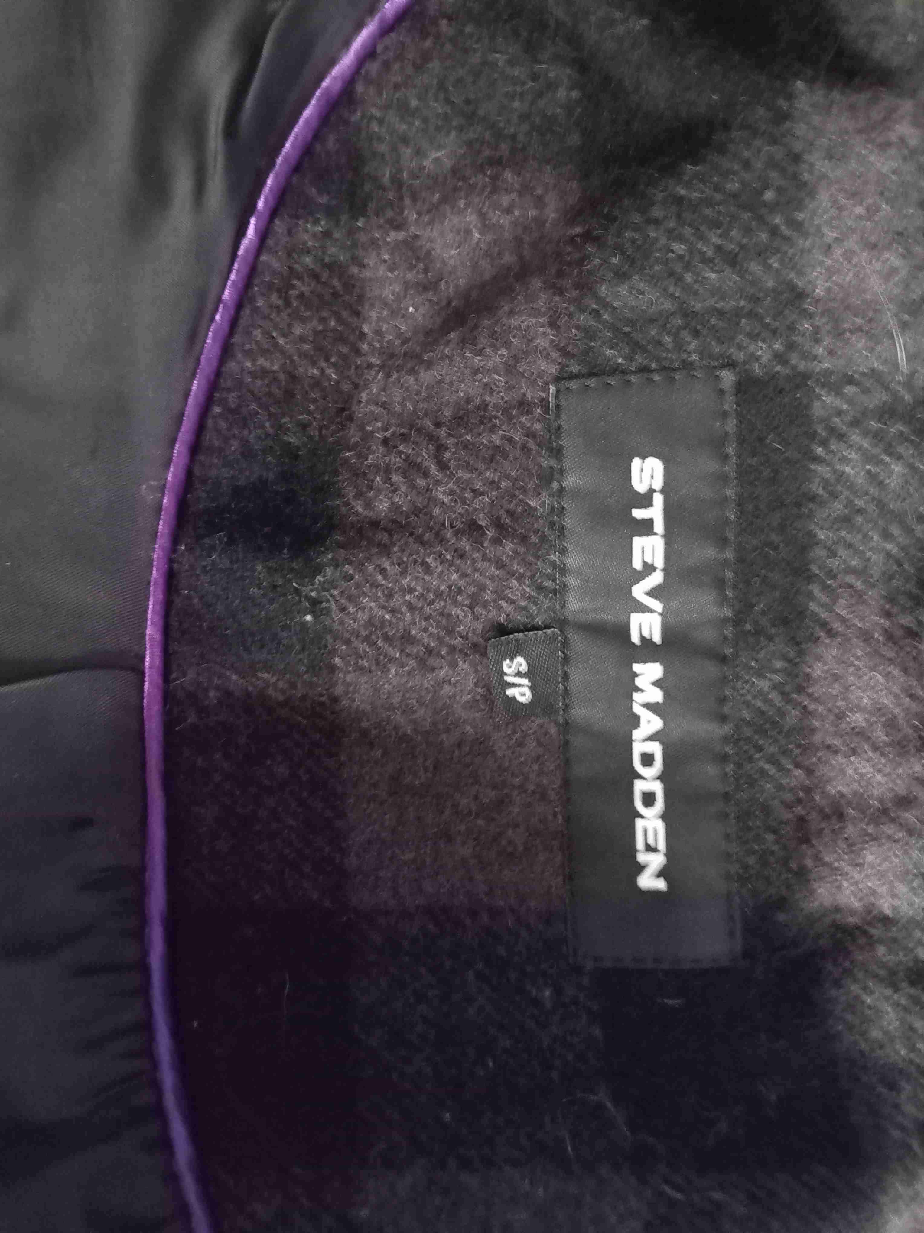 Abrigo negro a cuadros  Steve Madden - miniatura 2