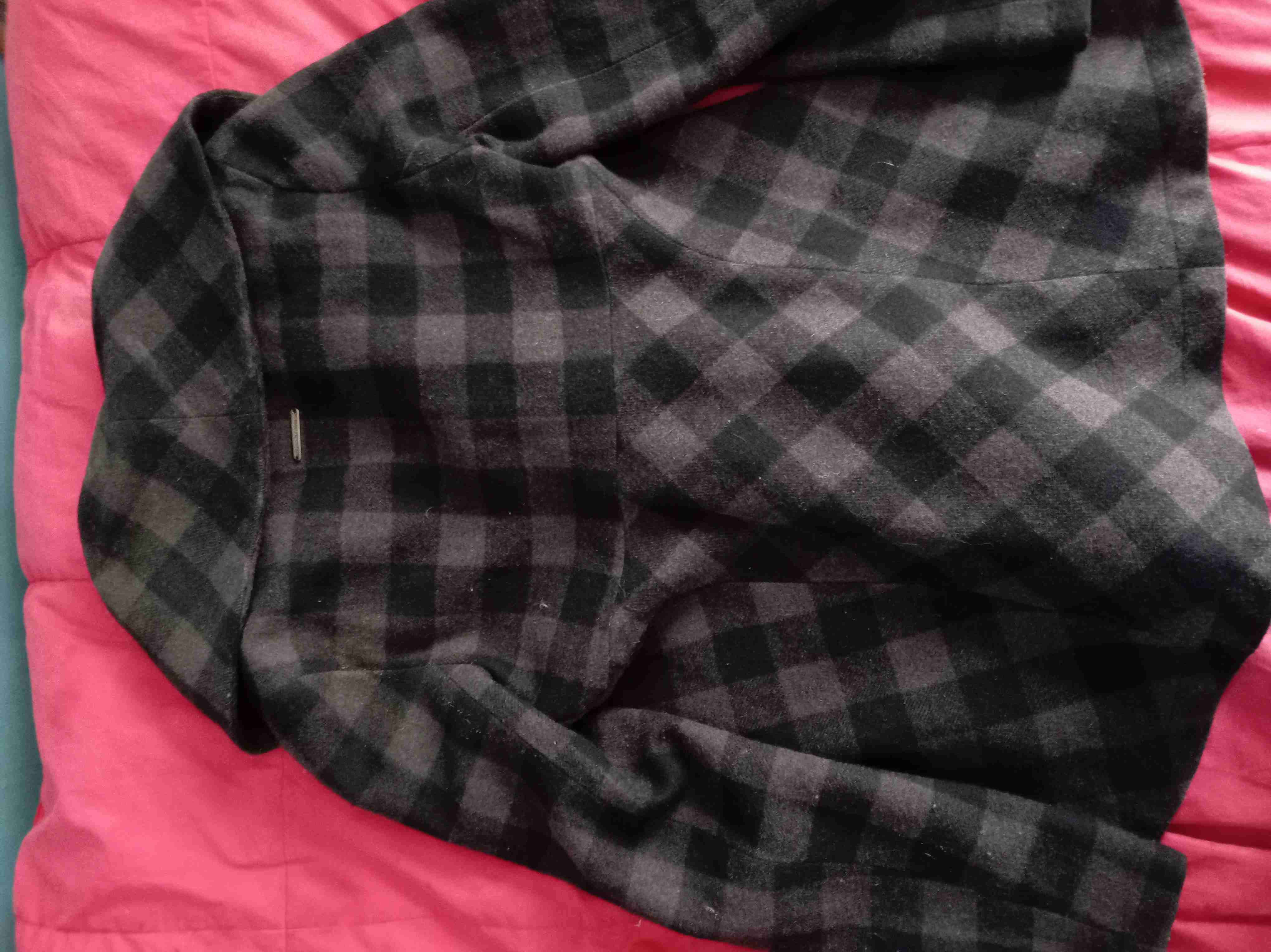 Abrigo negro a cuadros  Steve Madden - miniatura 3