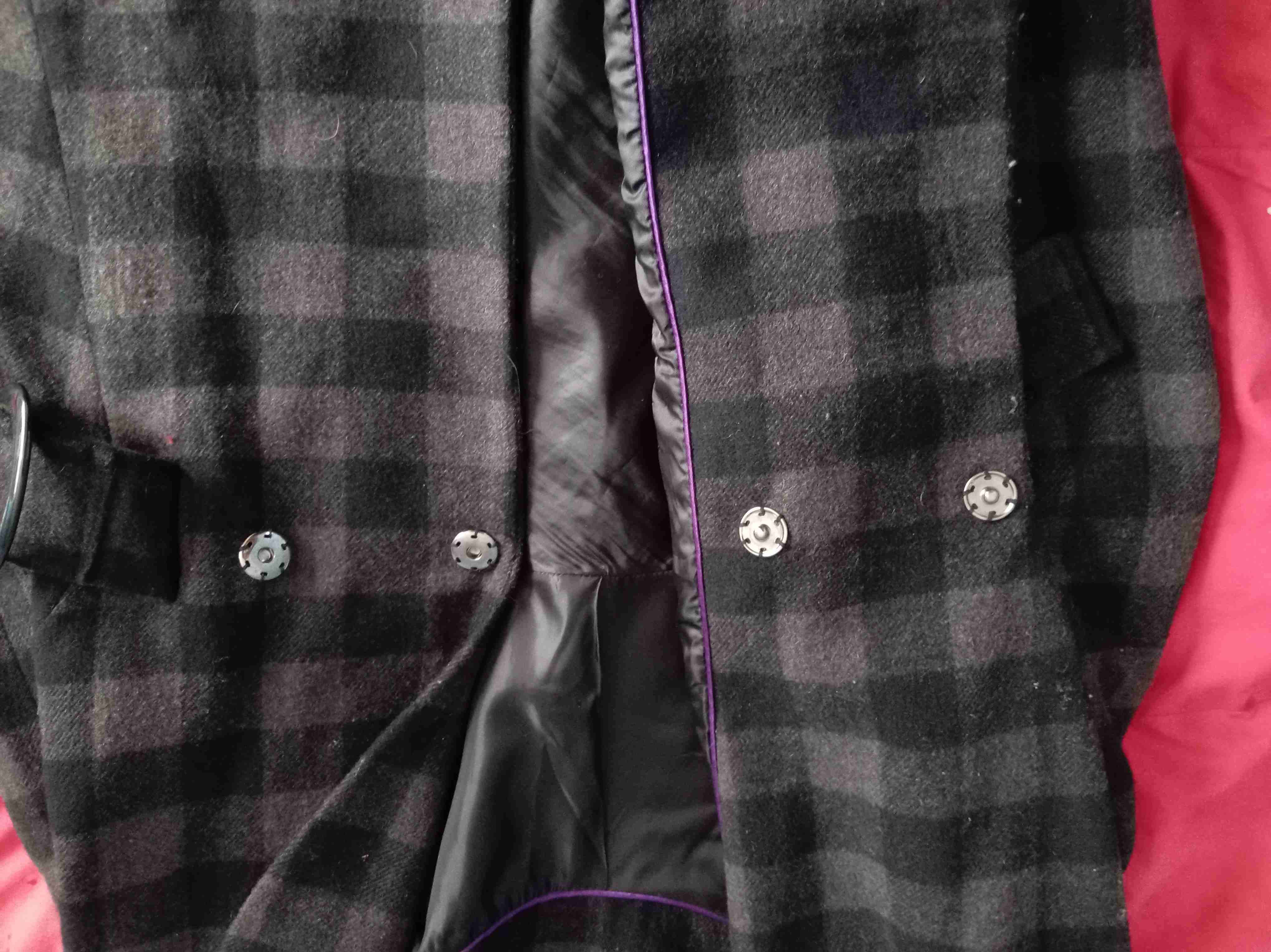 Abrigo negro a cuadros  Steve Madden - miniatura 5