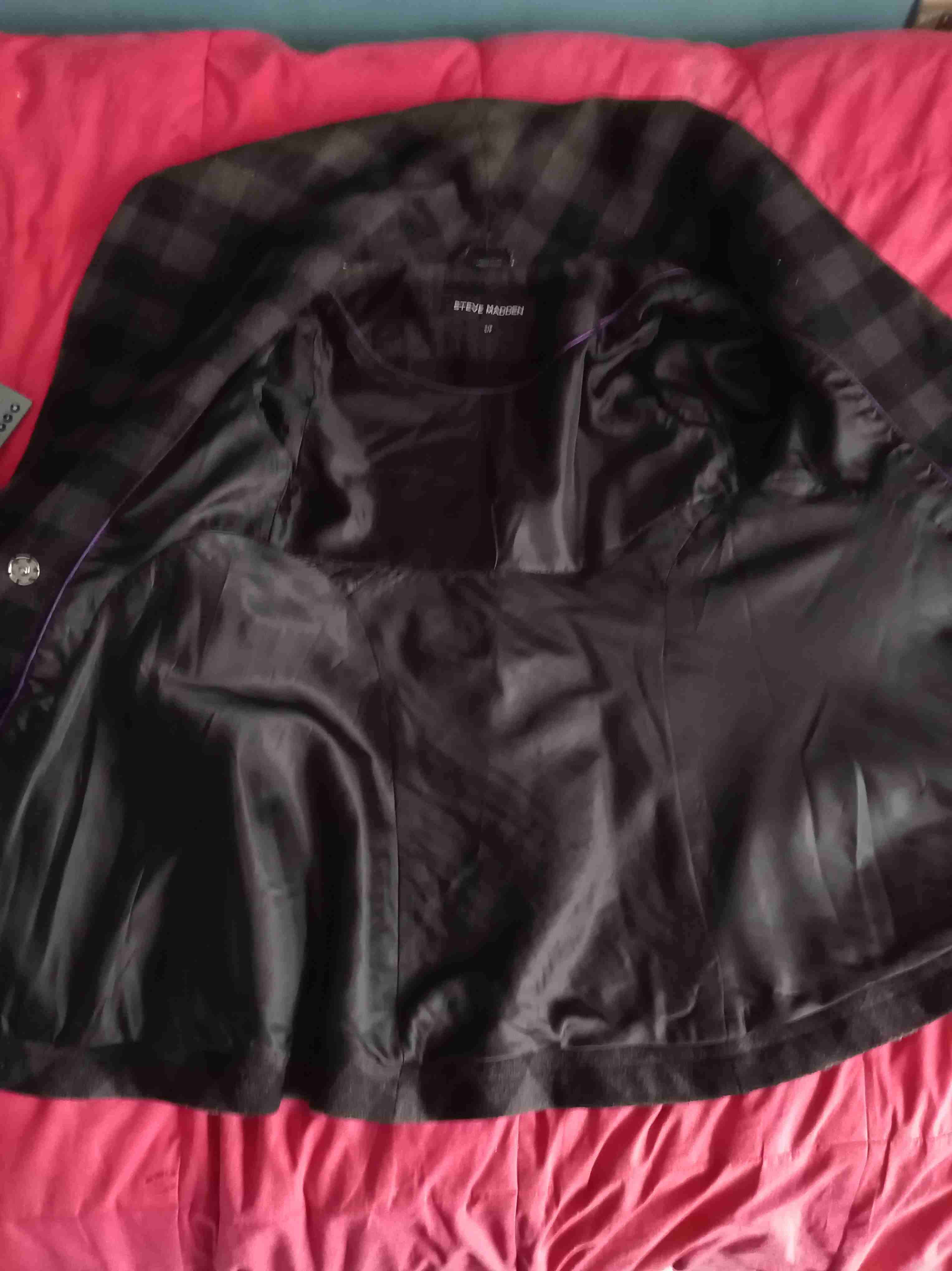 Abrigo negro a cuadros  Steve Madden - miniatura 6