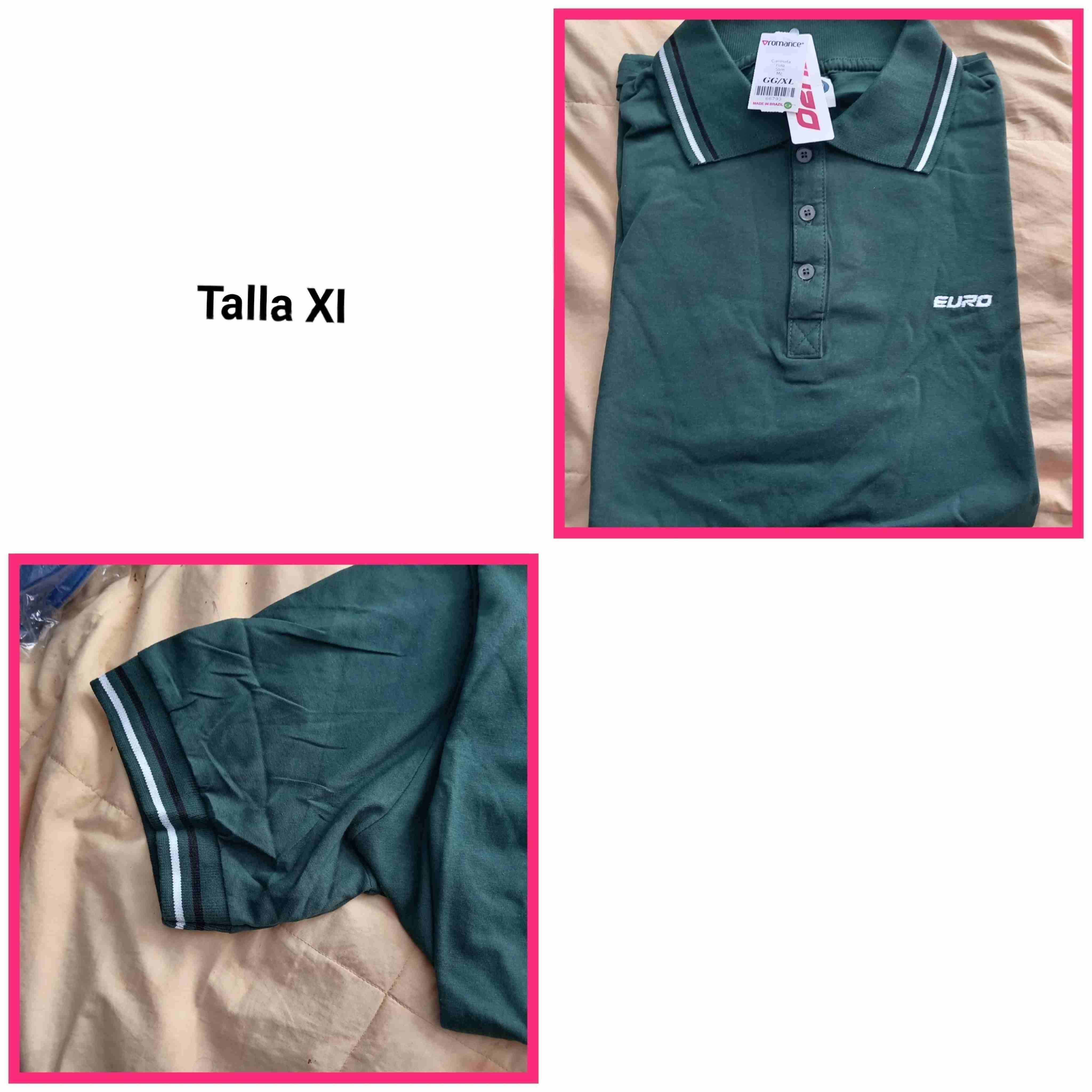 Polera verde con cuello XL