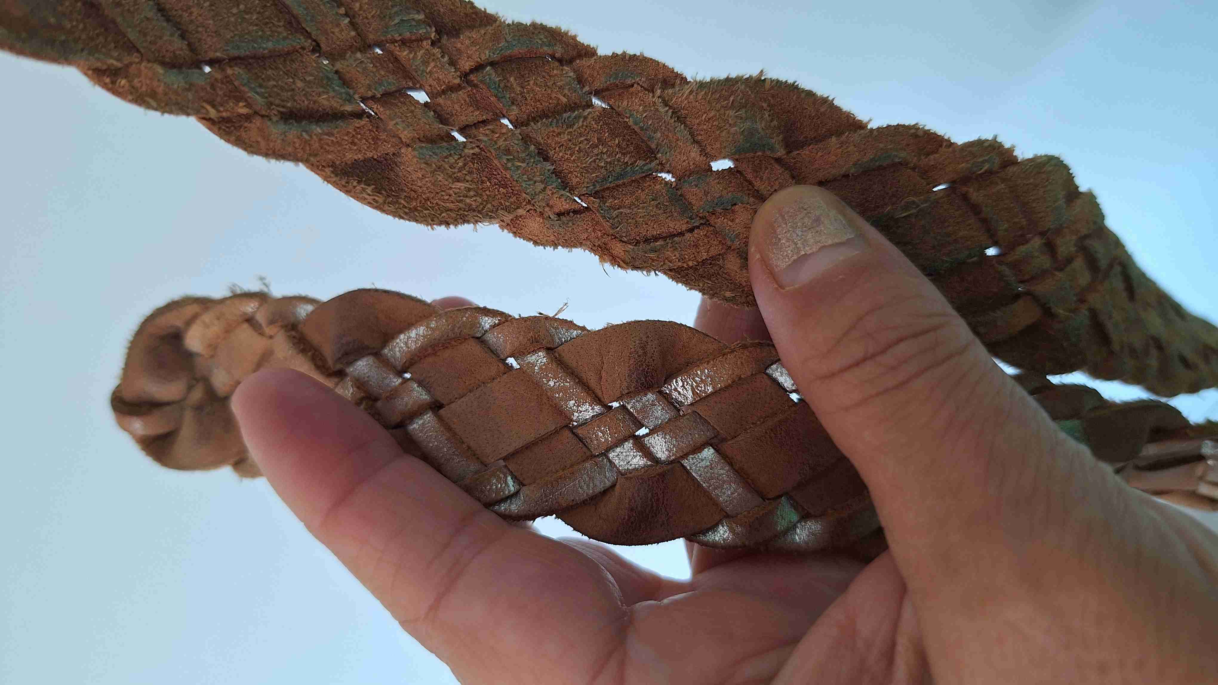 Cinturón trenzado cuero café - miniatura 3