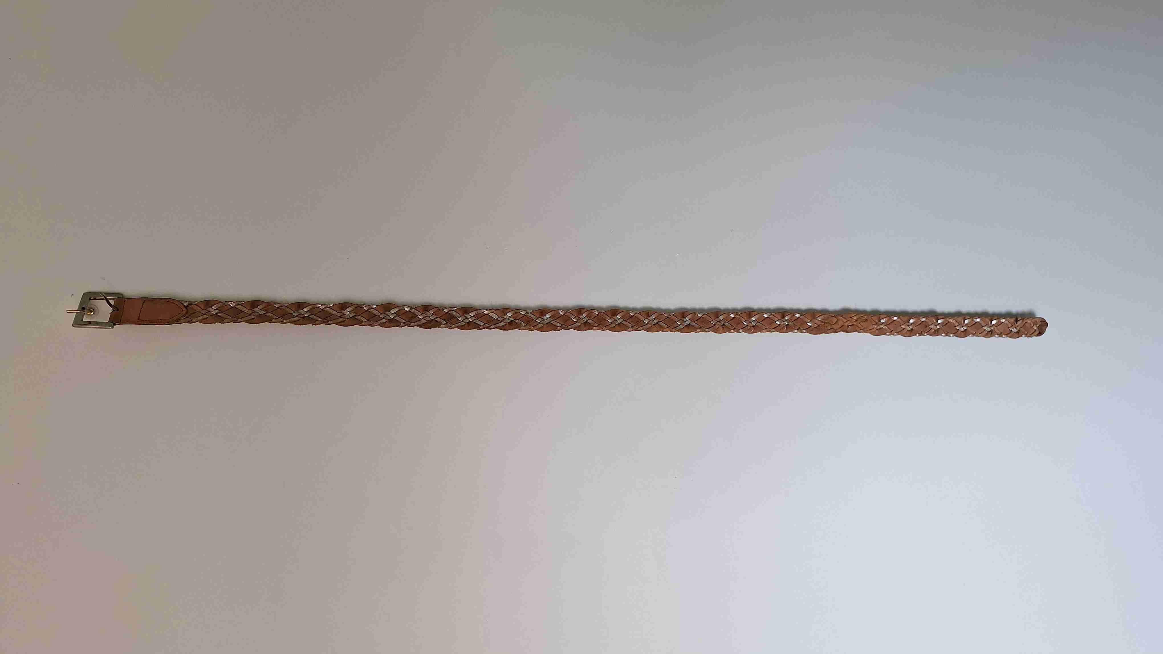 Cinturón trenzado cuero café - miniatura 4