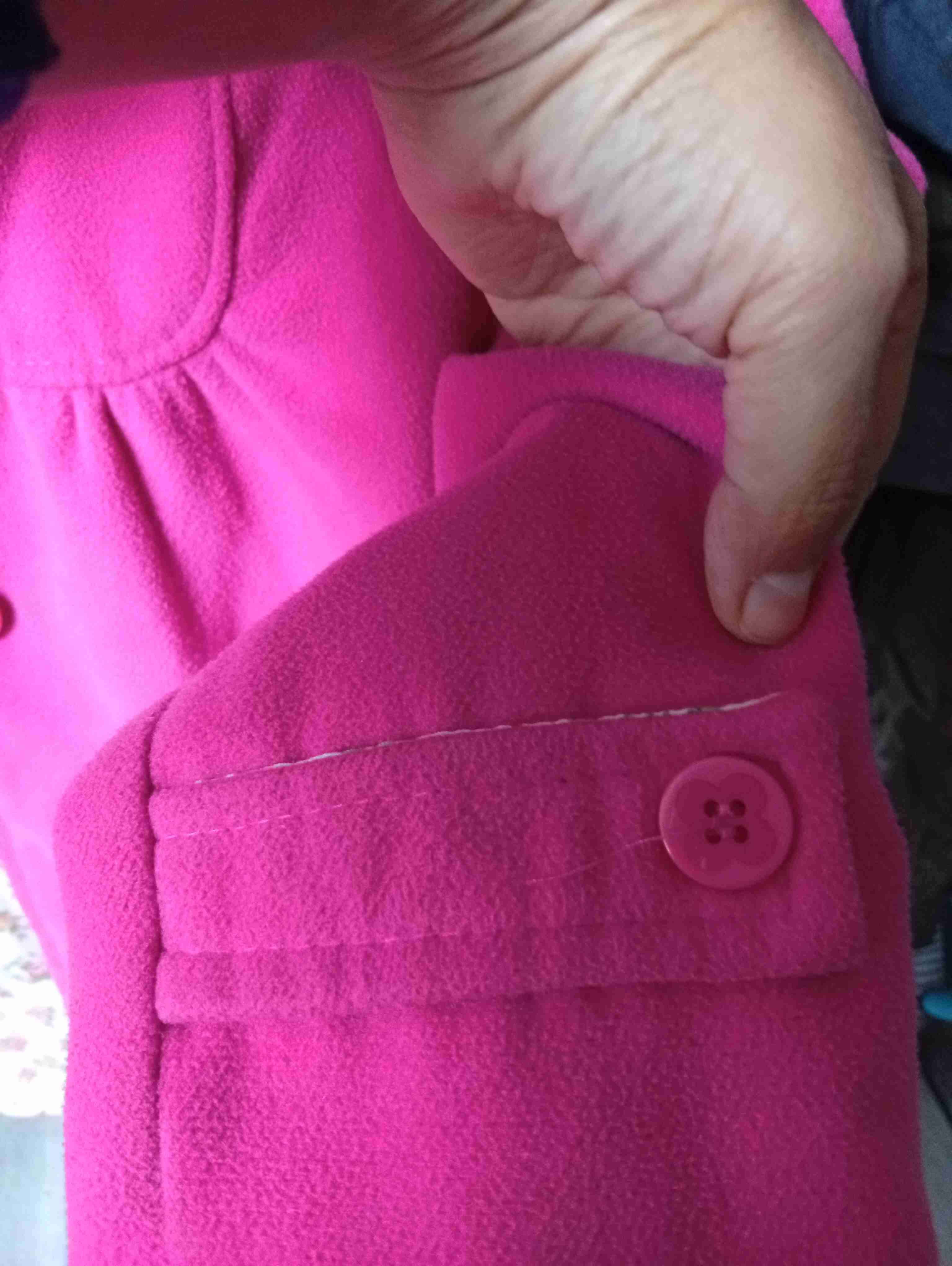 Abrigo infantil fucsia con capucha - miniatura 5