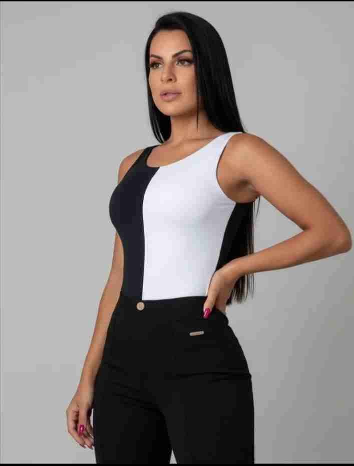 Body bicolor blanco y negro/ romance - miniatura 3