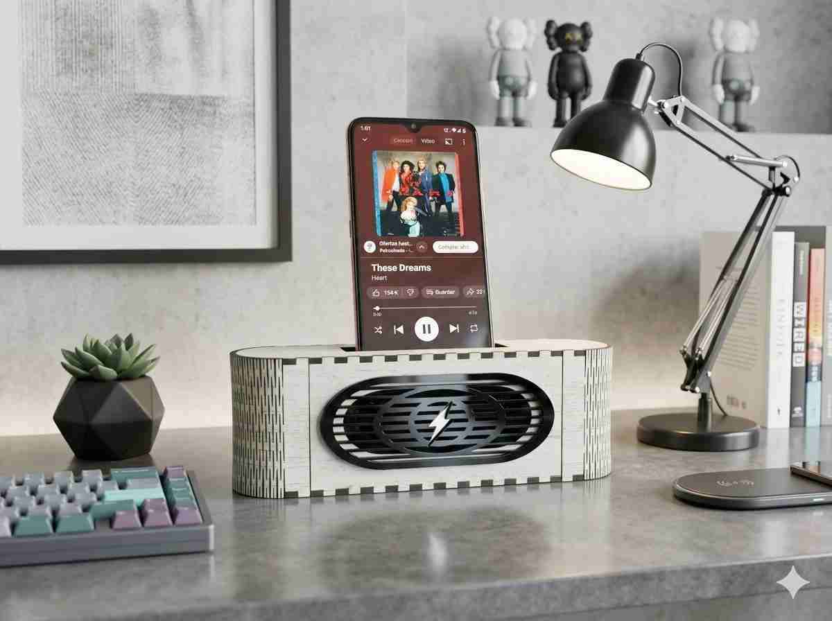 Dock amplificador para smartphone