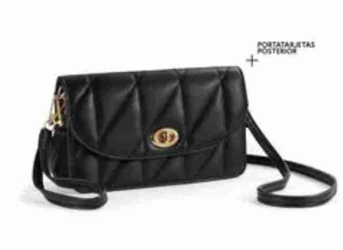 Cartera negra acolchada pequeña