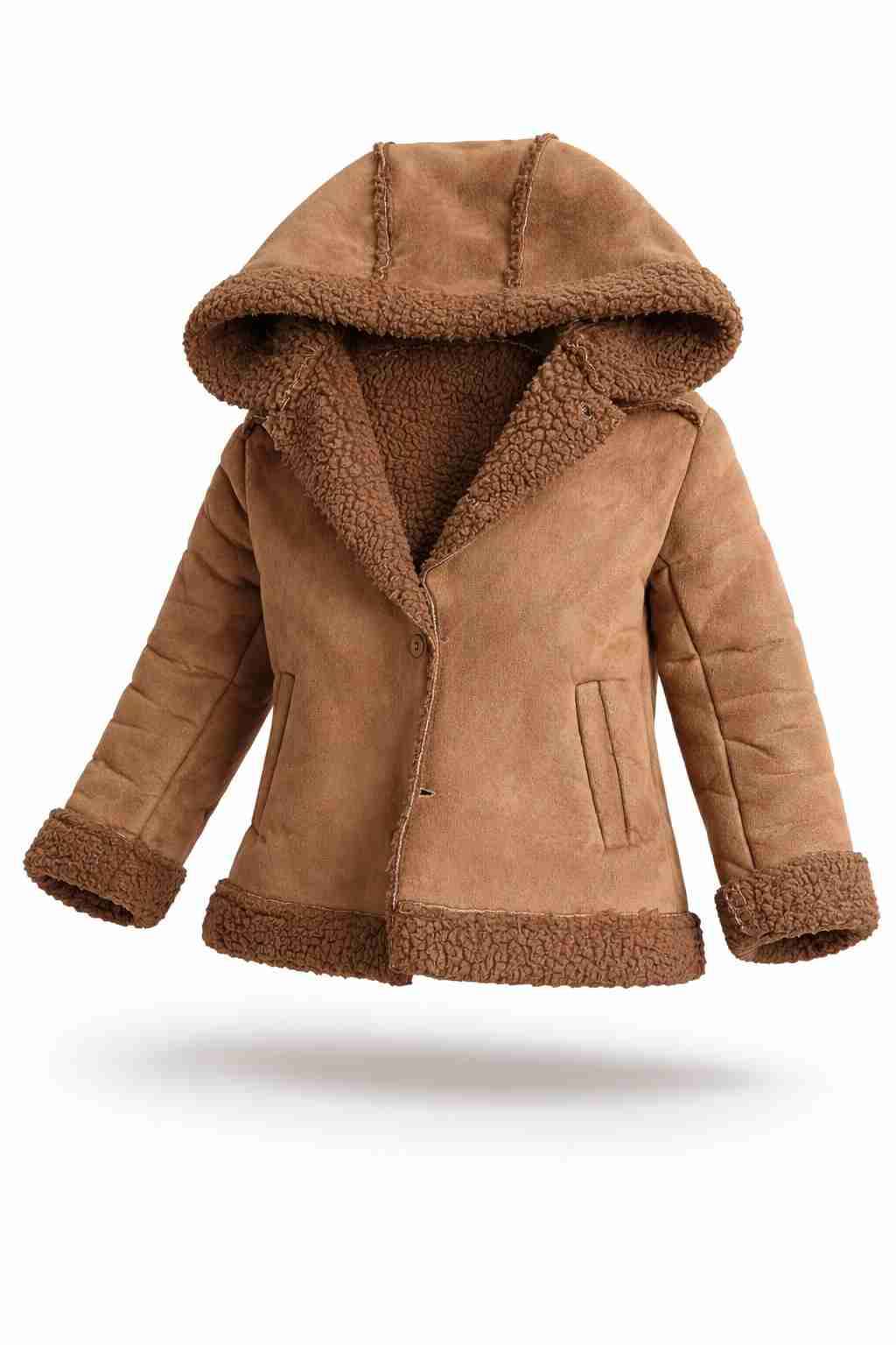 Abrigo marrón con capucha