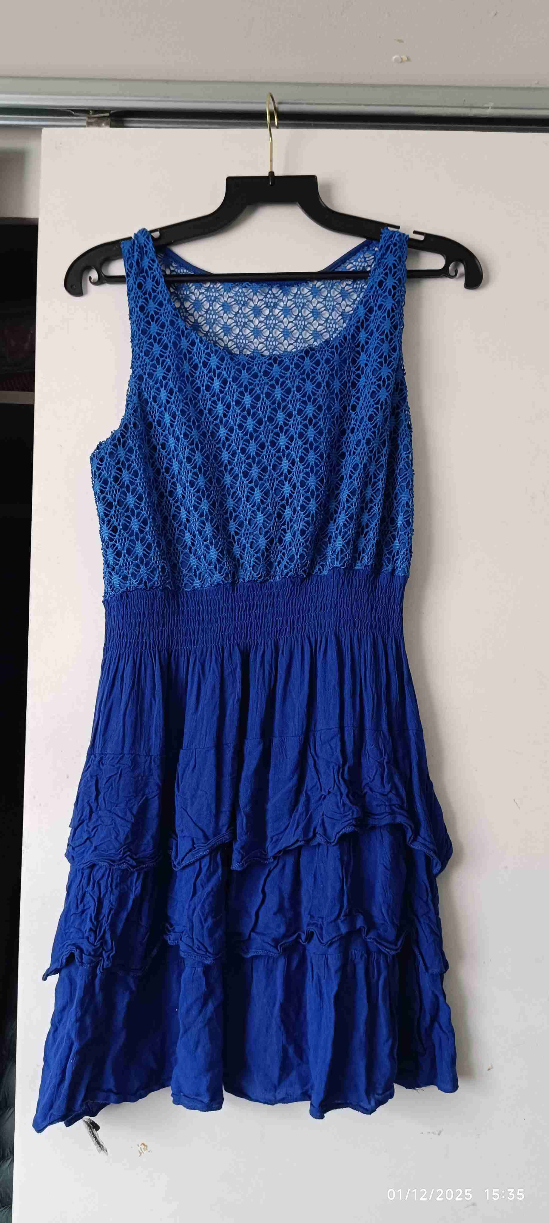 Vestido azul encaje sin mangas talla s