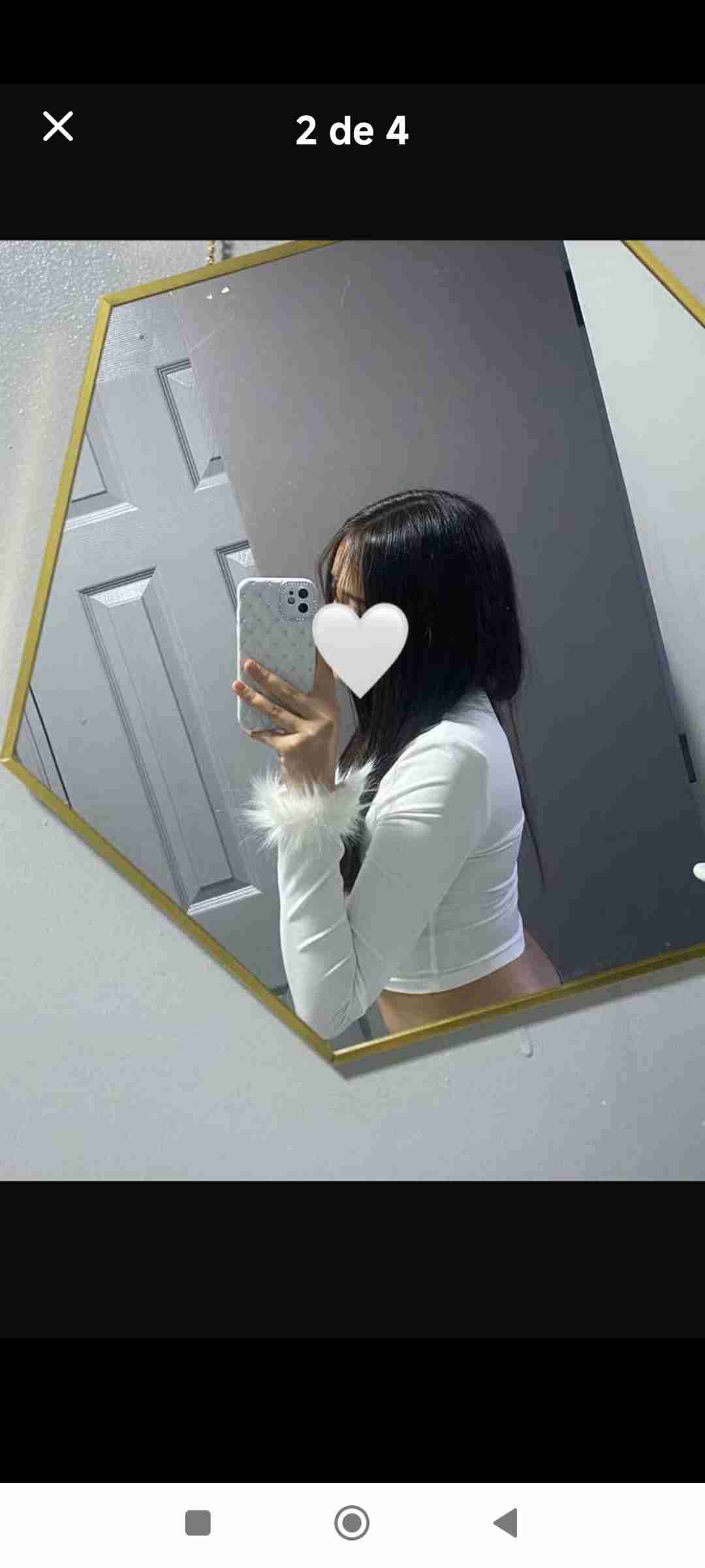 Top blanco con detalles de peluche - miniatura 2