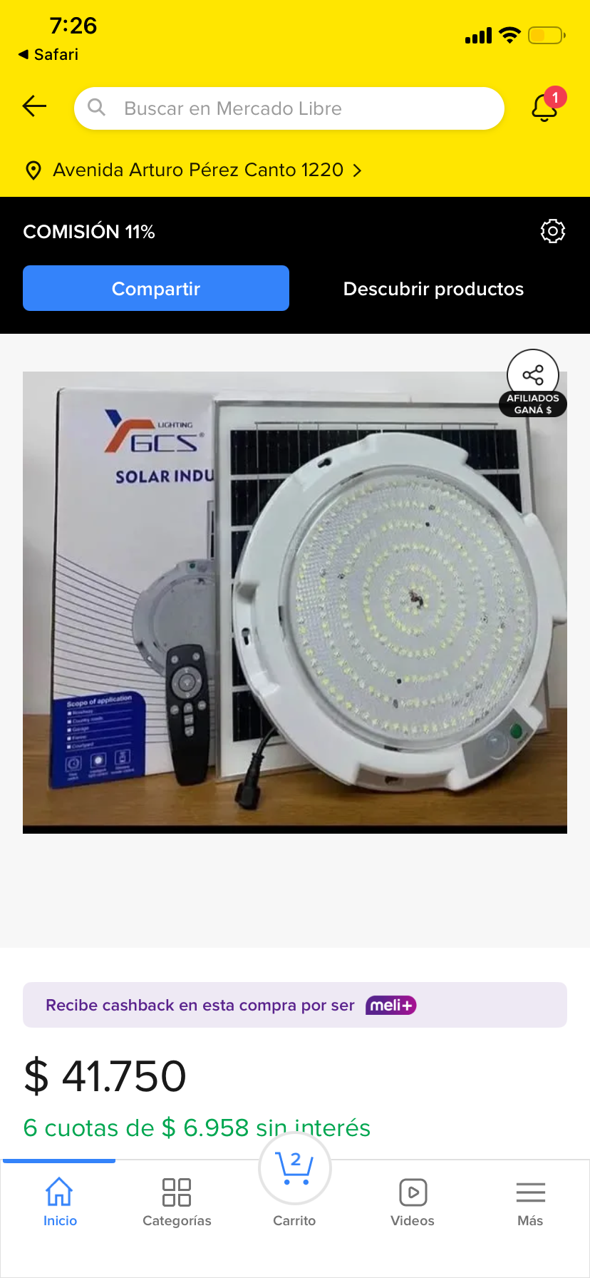 Luz solar industrial LED circular