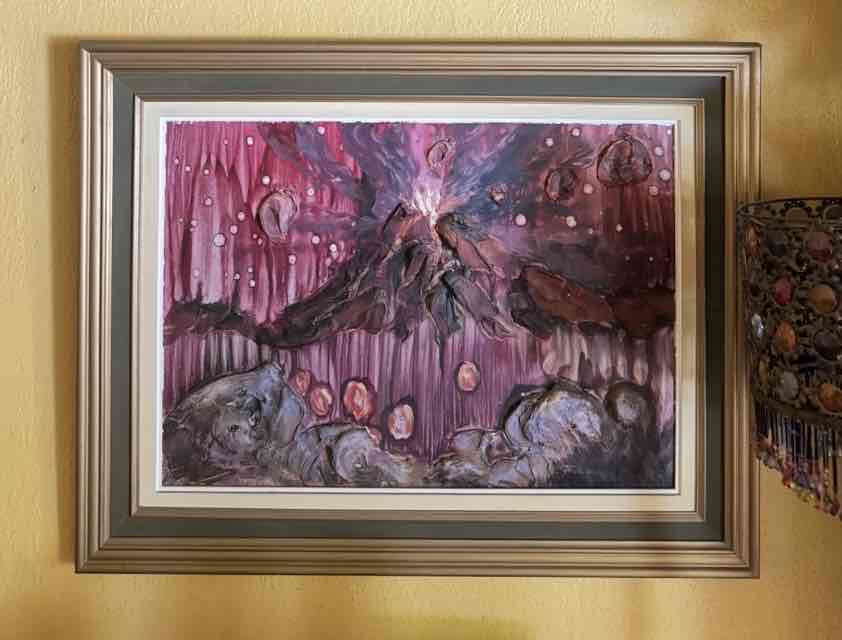 Cuadro abstracto enmarcado