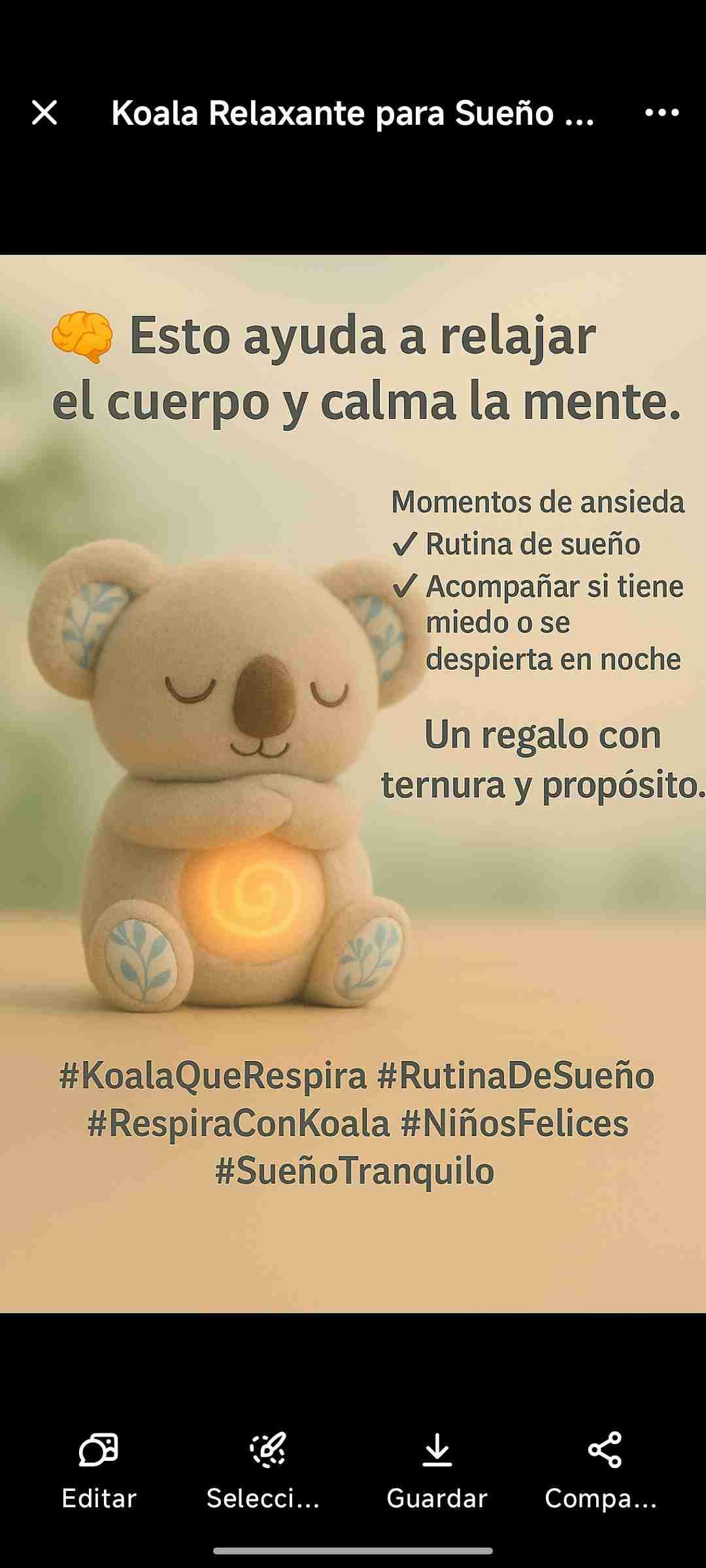 Koala que respira de peluche relajante