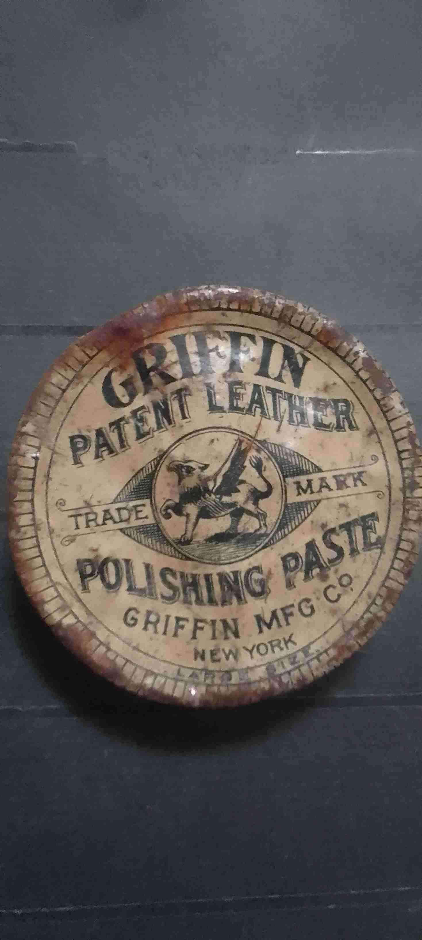 Antigua lata betún de calzado Griffin 1920