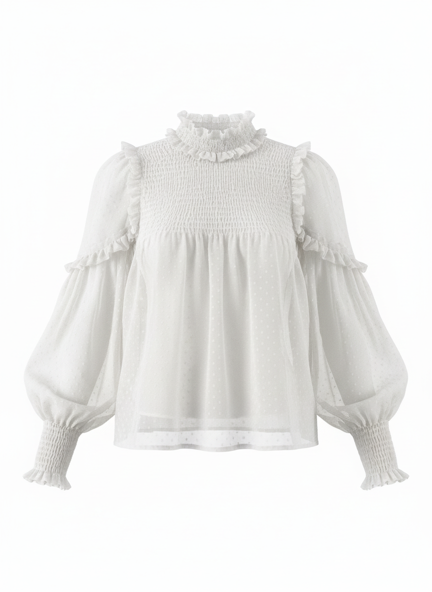 Blusa Blanca Otoñal Romántica Zara